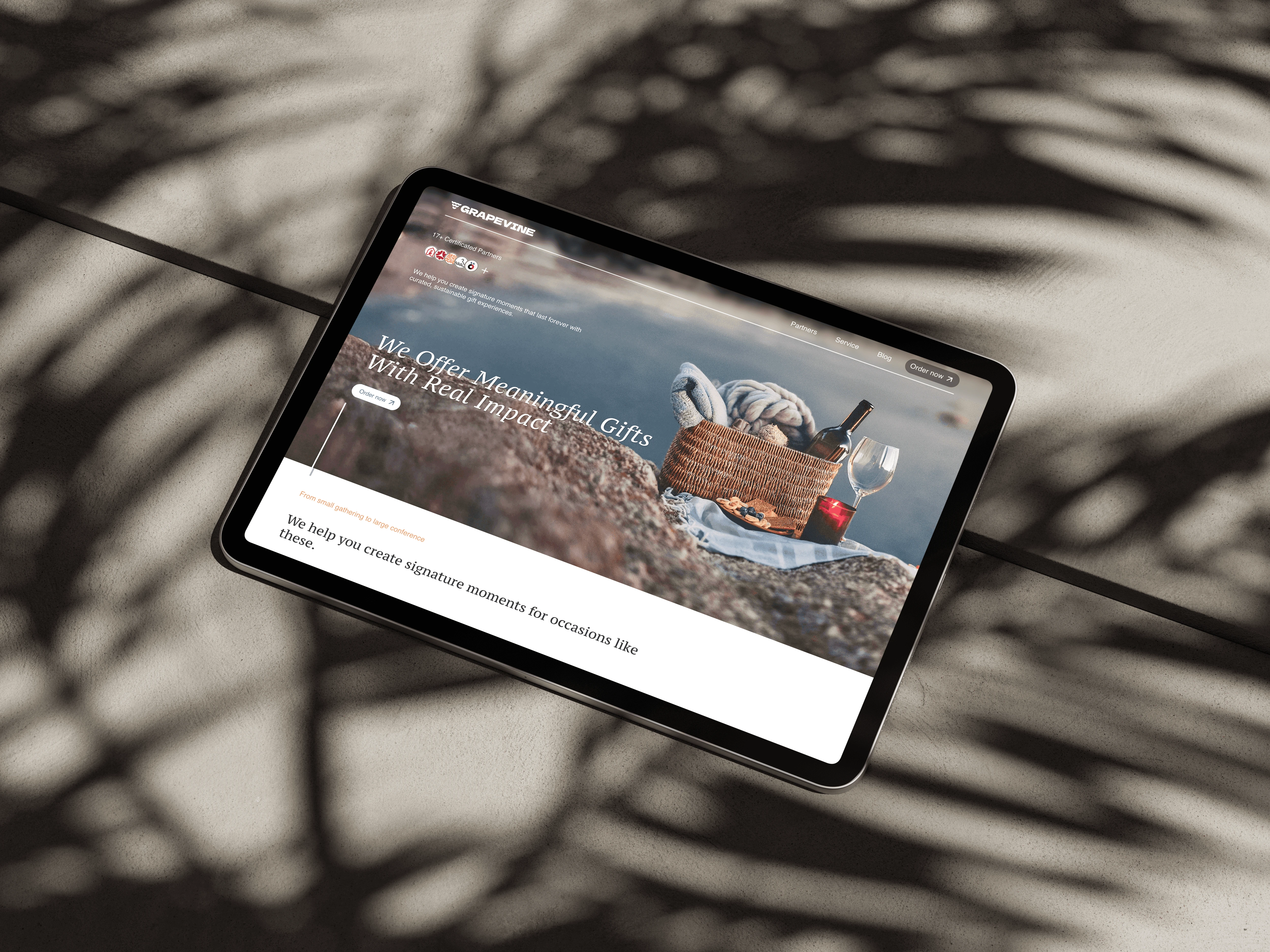 A Framer website built for a startup in Australis, showcasing a B2B sustainable gifting service.