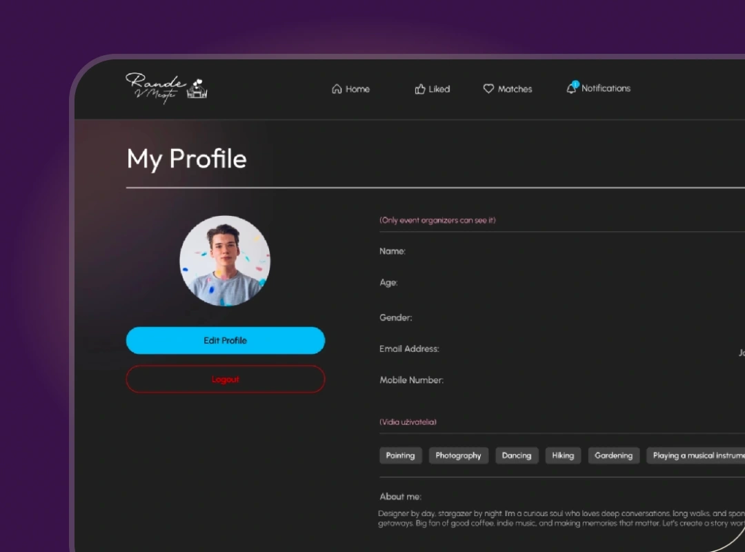 Registration and Profile Setup