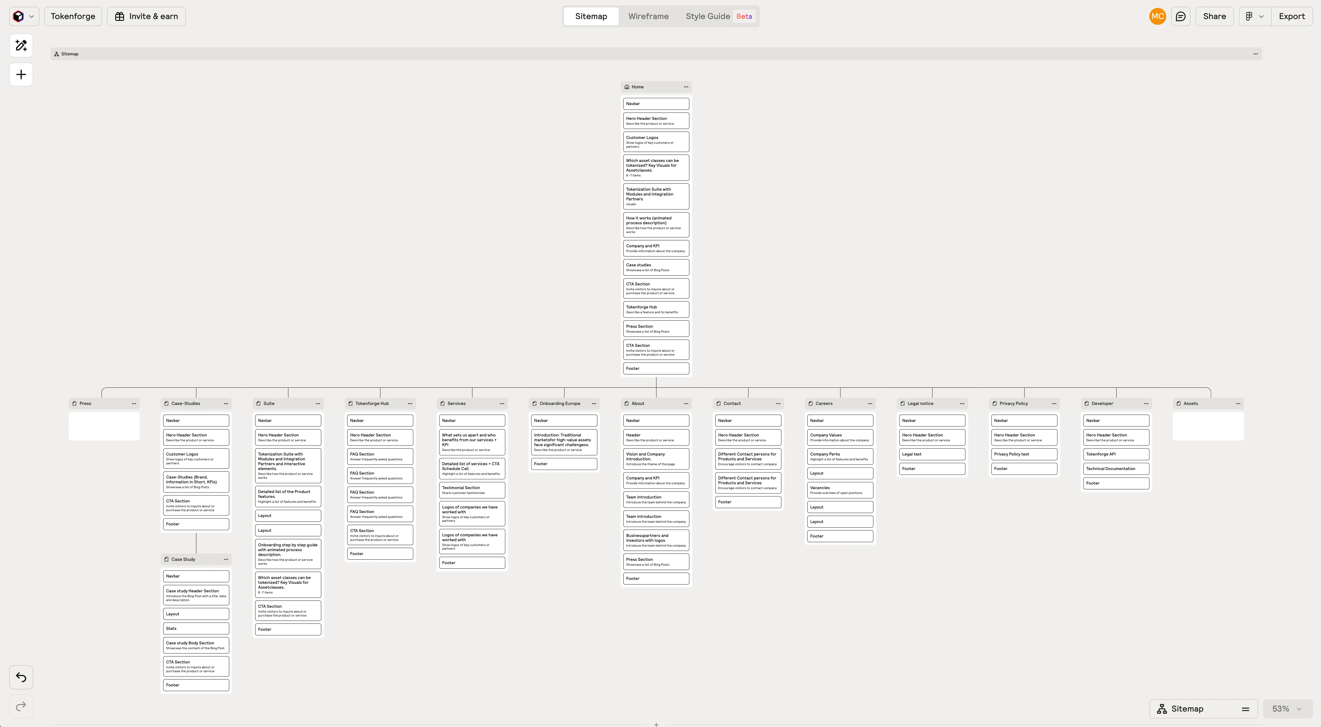 Sitemap in Relume