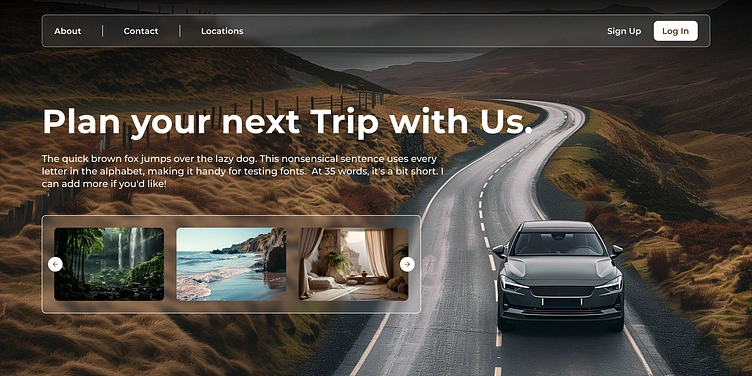 Travel Booking App Landing page