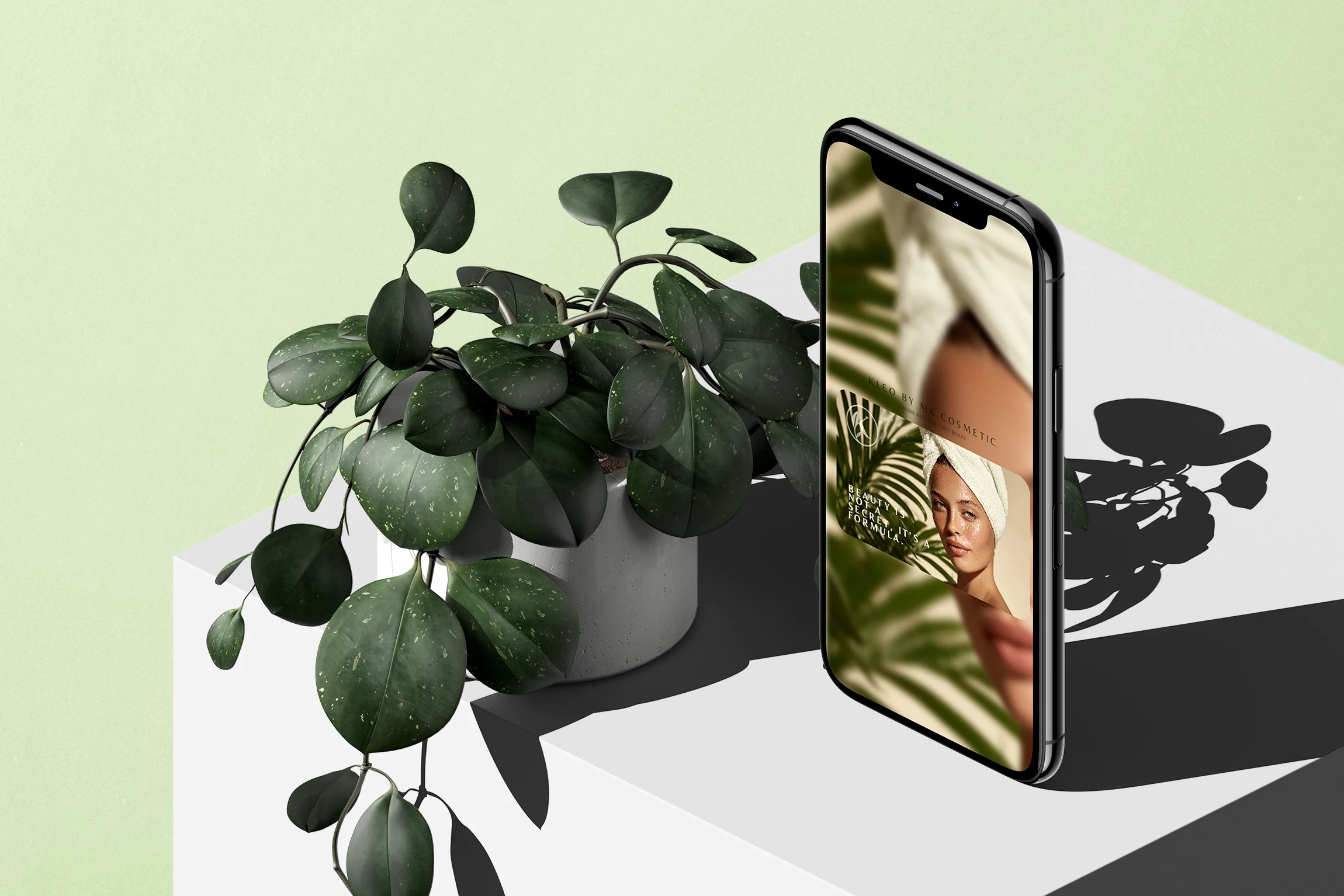 Mobile version of Kleo’s landing page, showcasing a soft and user-friendly layout designed to reflect the brand’s calm and natural skincare approach.