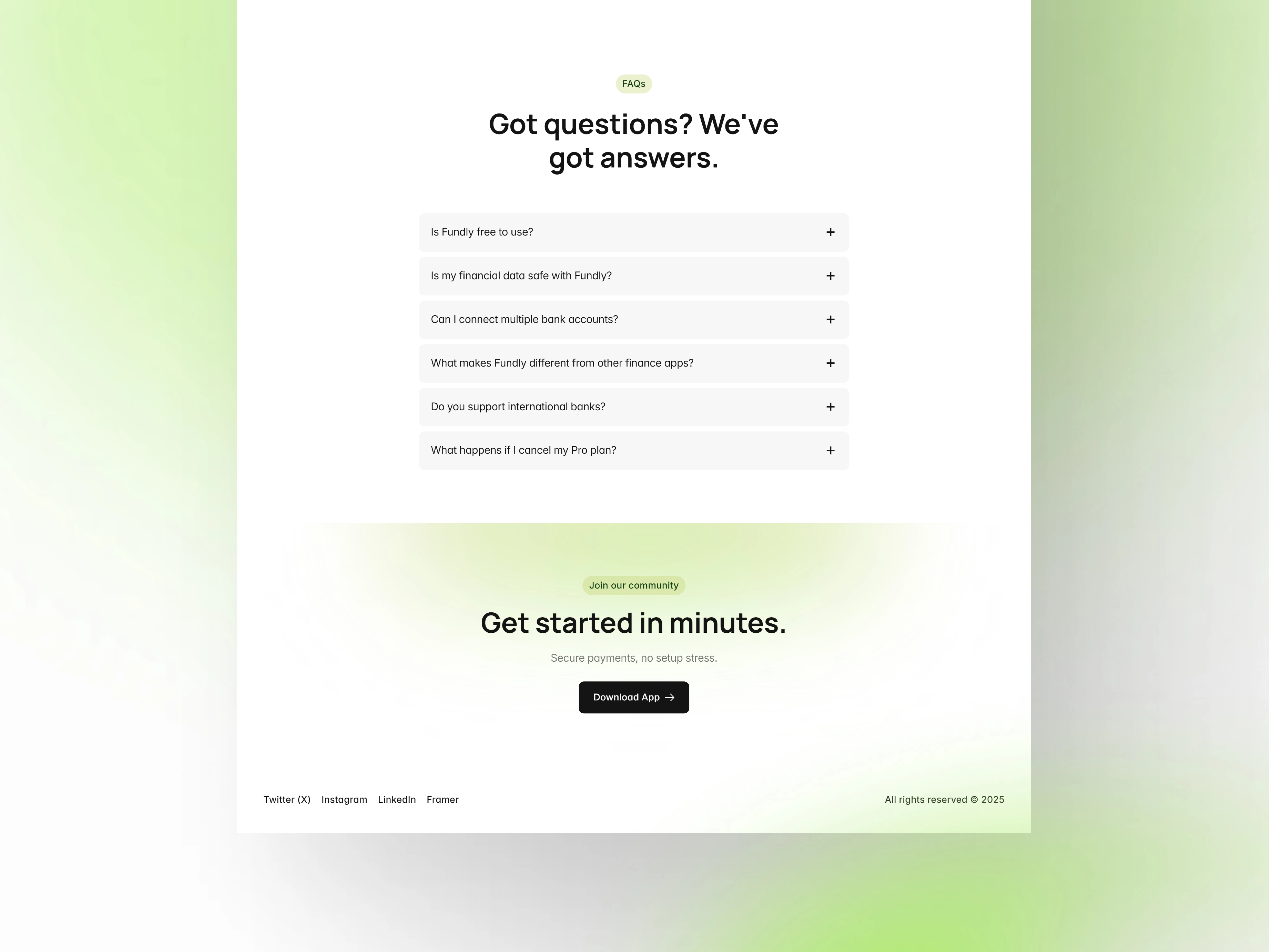 faq & footer section