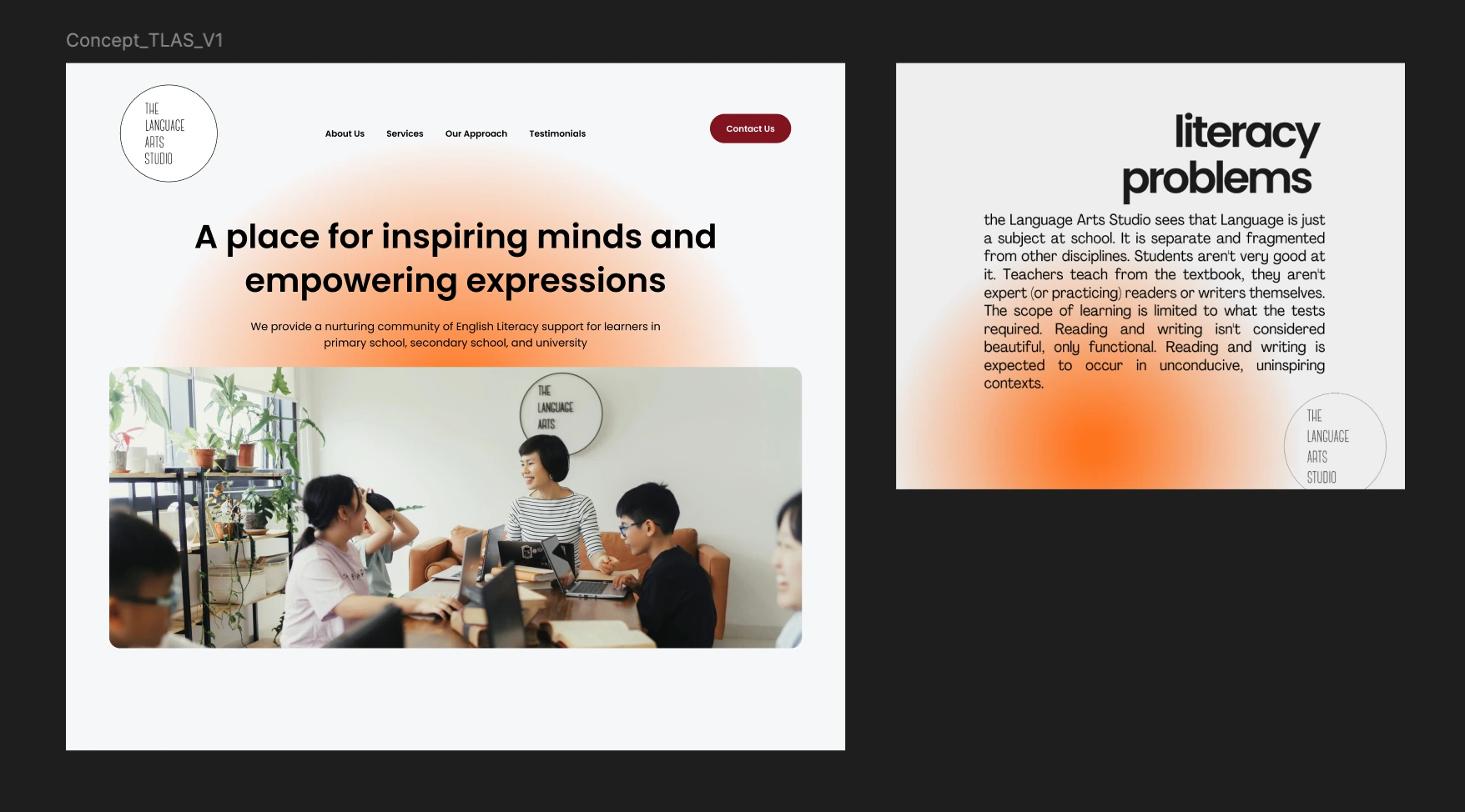 Moodboard concept based on a social media template client liked in terms of color scheme