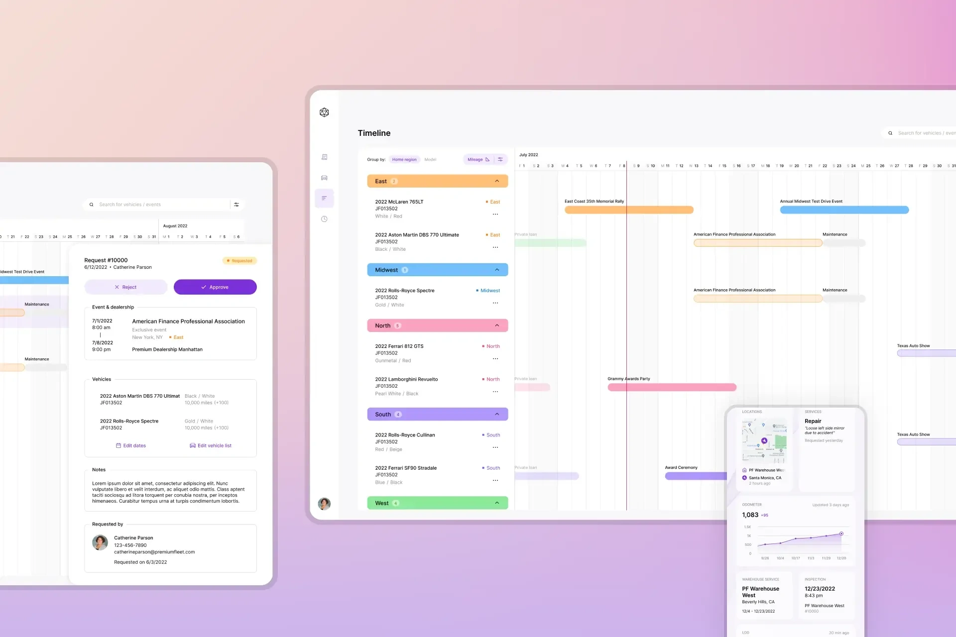 Timeline view & loan request detail panel