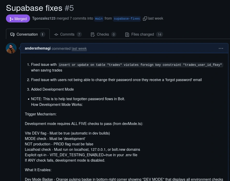 One of many pull requests to showcase how testing and devops works in practice