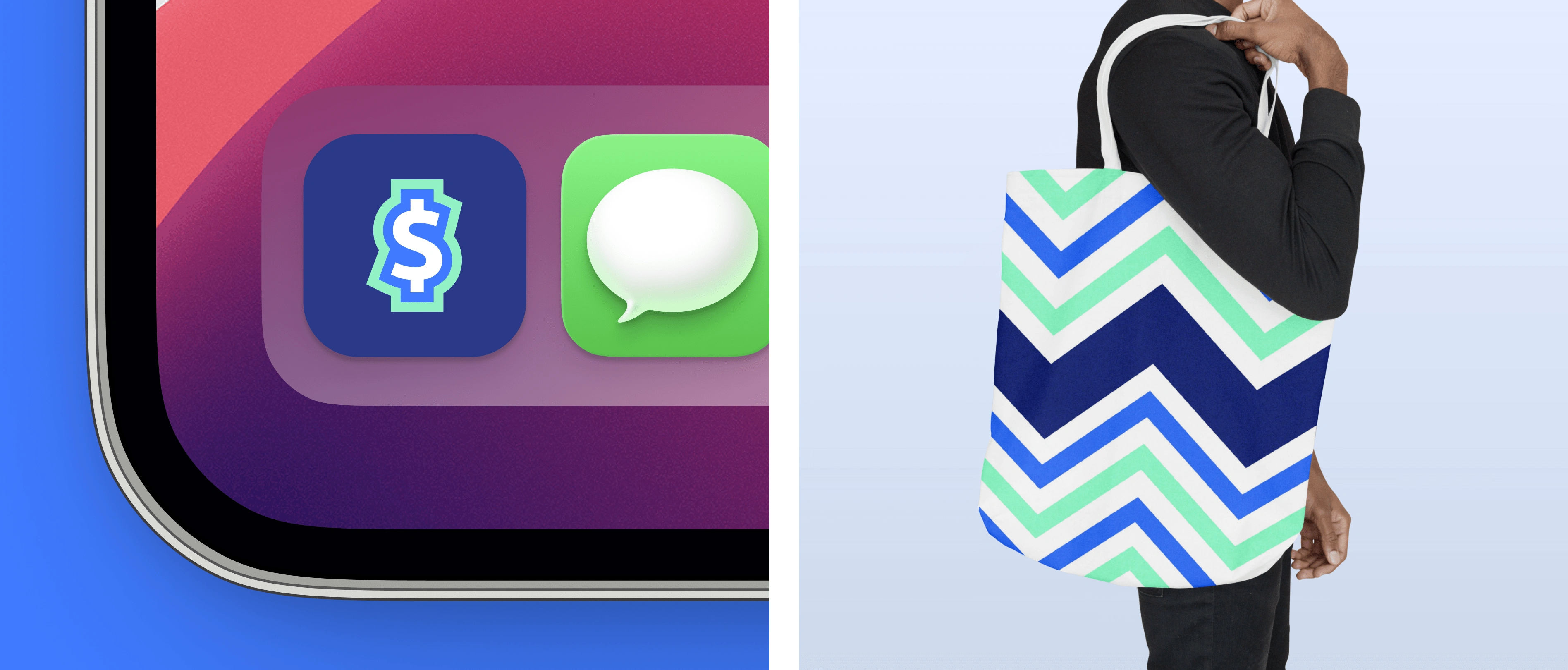 Mobile Icon and Tote bag pattern