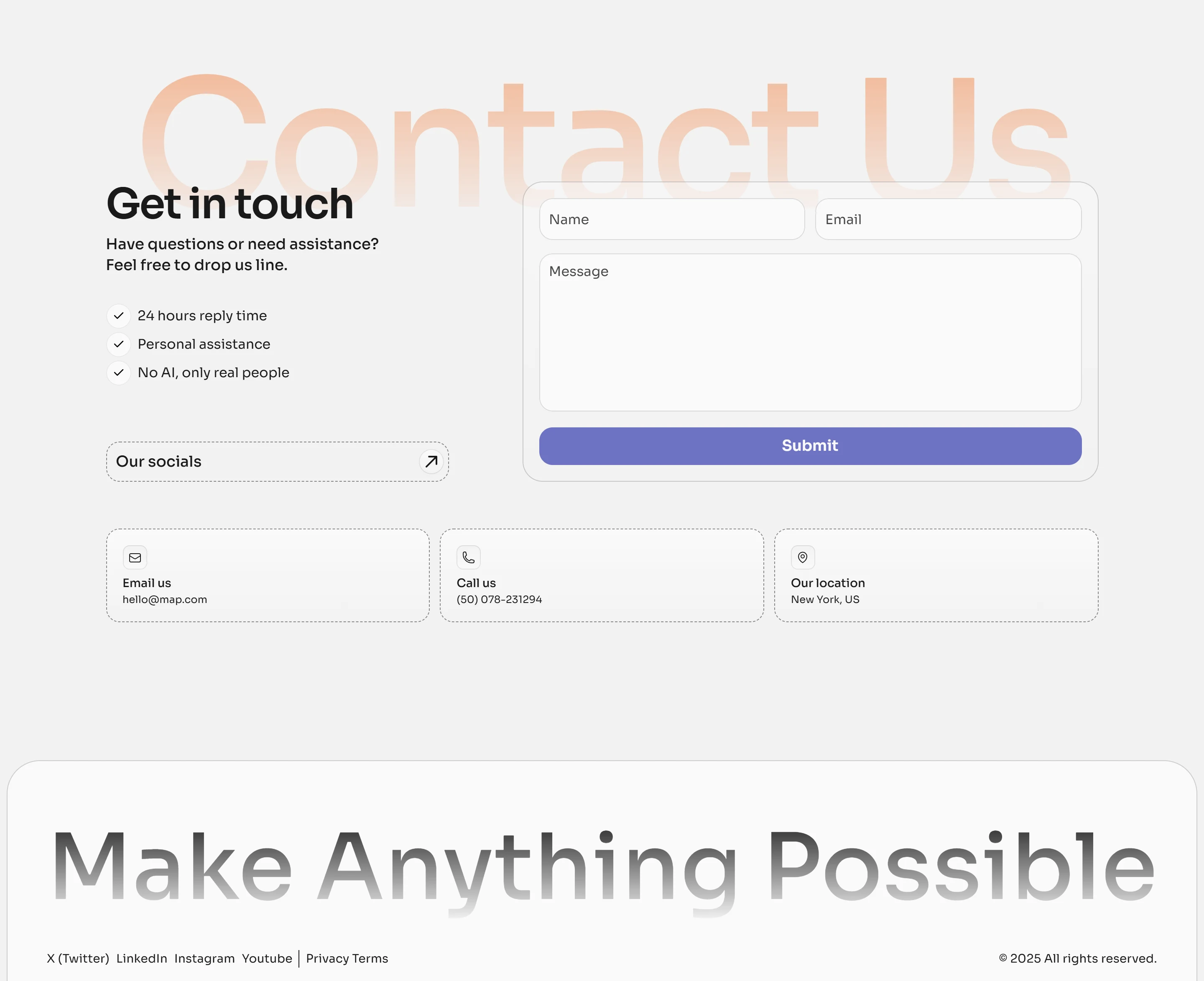 Contact + Footer