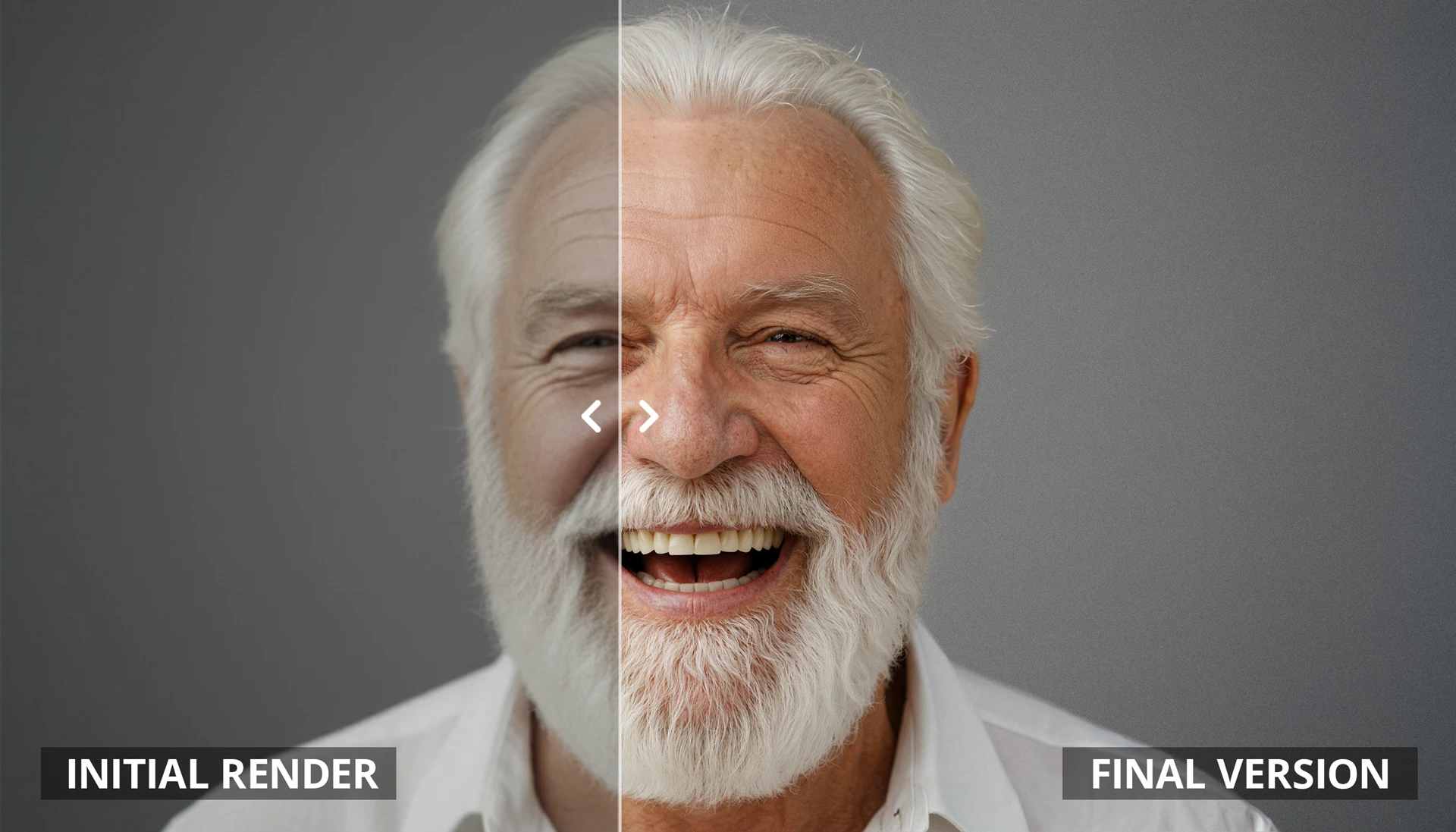 Jacques before and after optimization, skin enhancements and upscaling