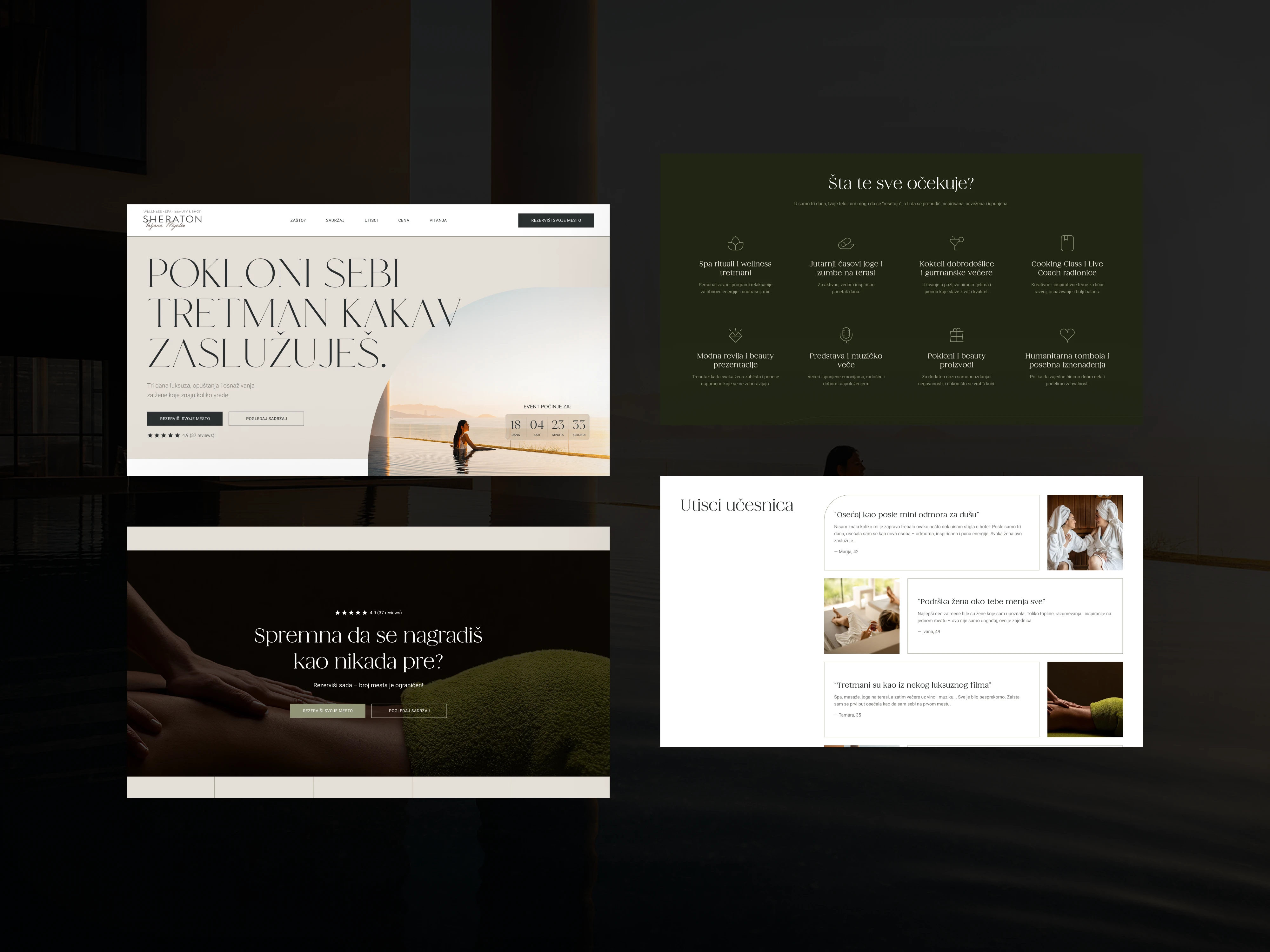The inspiration comes from the harmony of natural tones and minimalist luxury. The idea was to make the user feel relaxed and inspired to join the event from the very first screen.