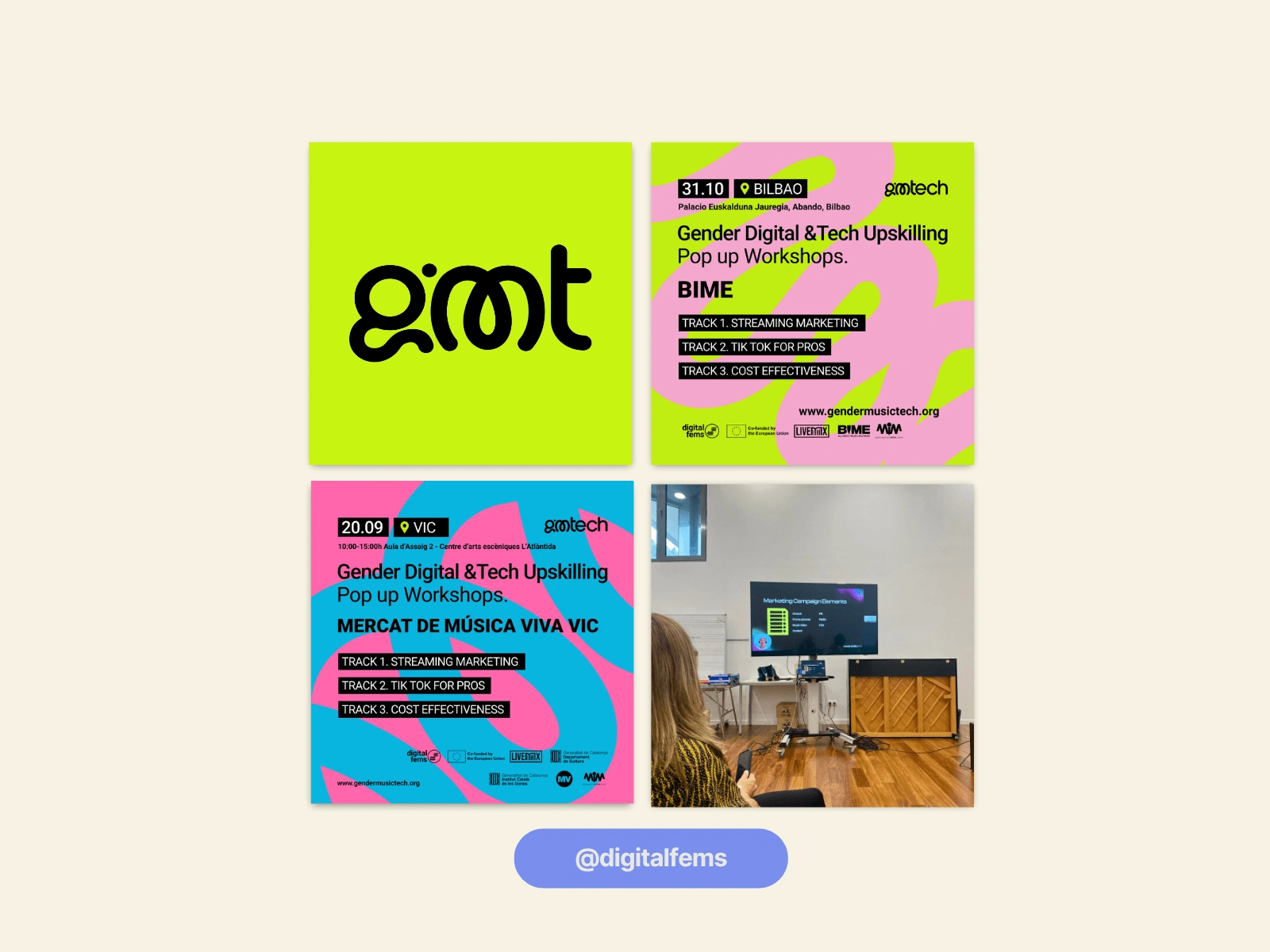 Social Media Content Creation

Crafted engaging posts to promote Pop Up Workshops across Europe

Developed visual assets and copy for Instagram, Twitter, and newsletters

Adapted messaging between English, Spanish, and Catalan audiences
