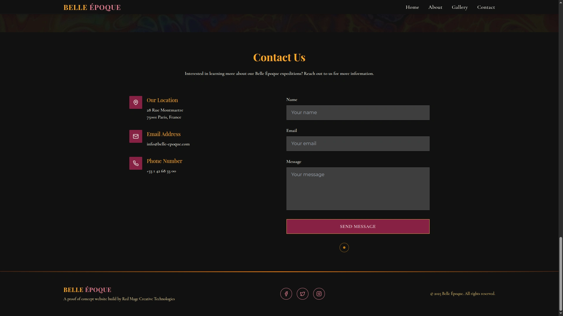 The Contact Form at the End of the Page
