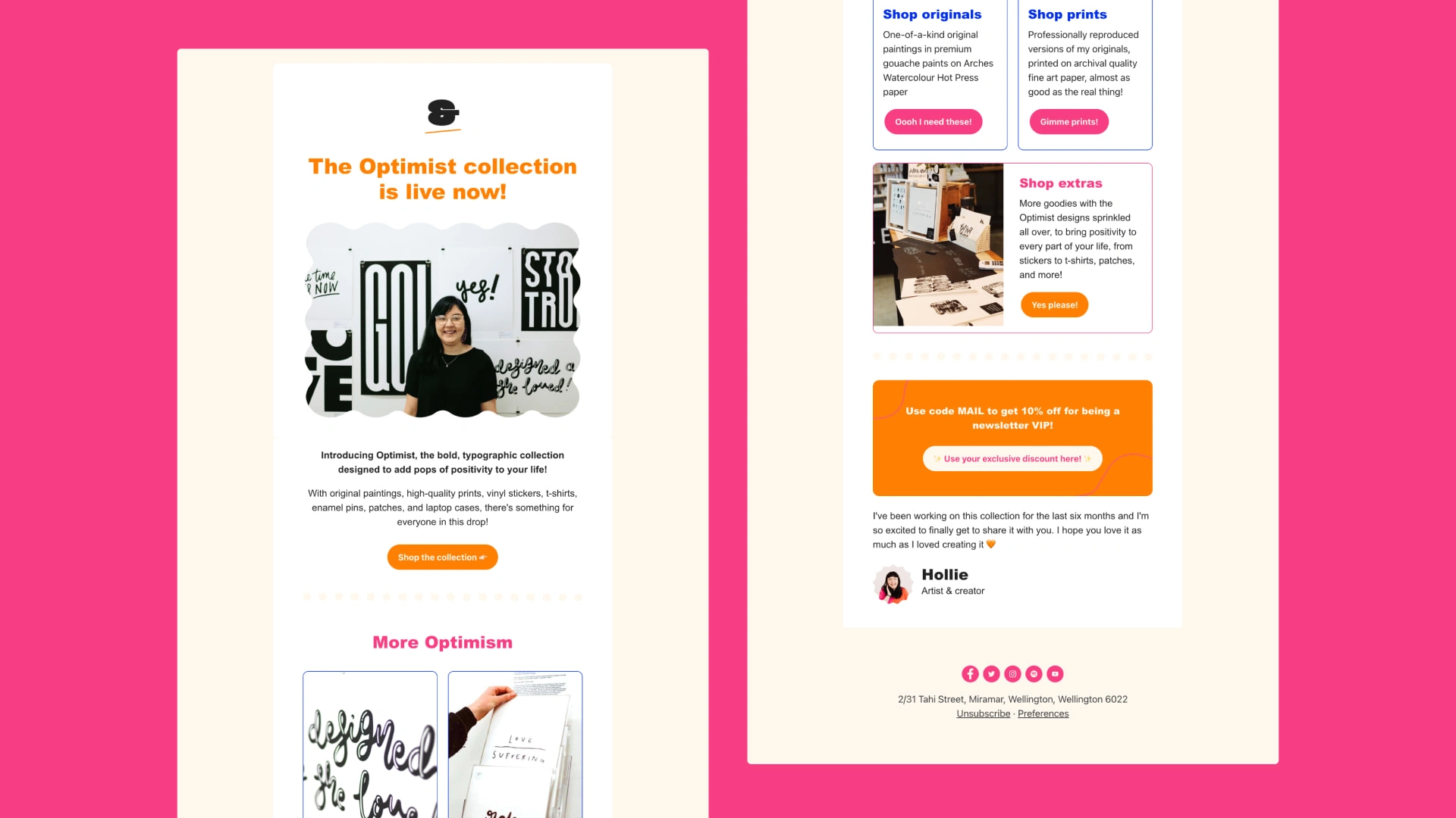Kit email template for Kit's email template library