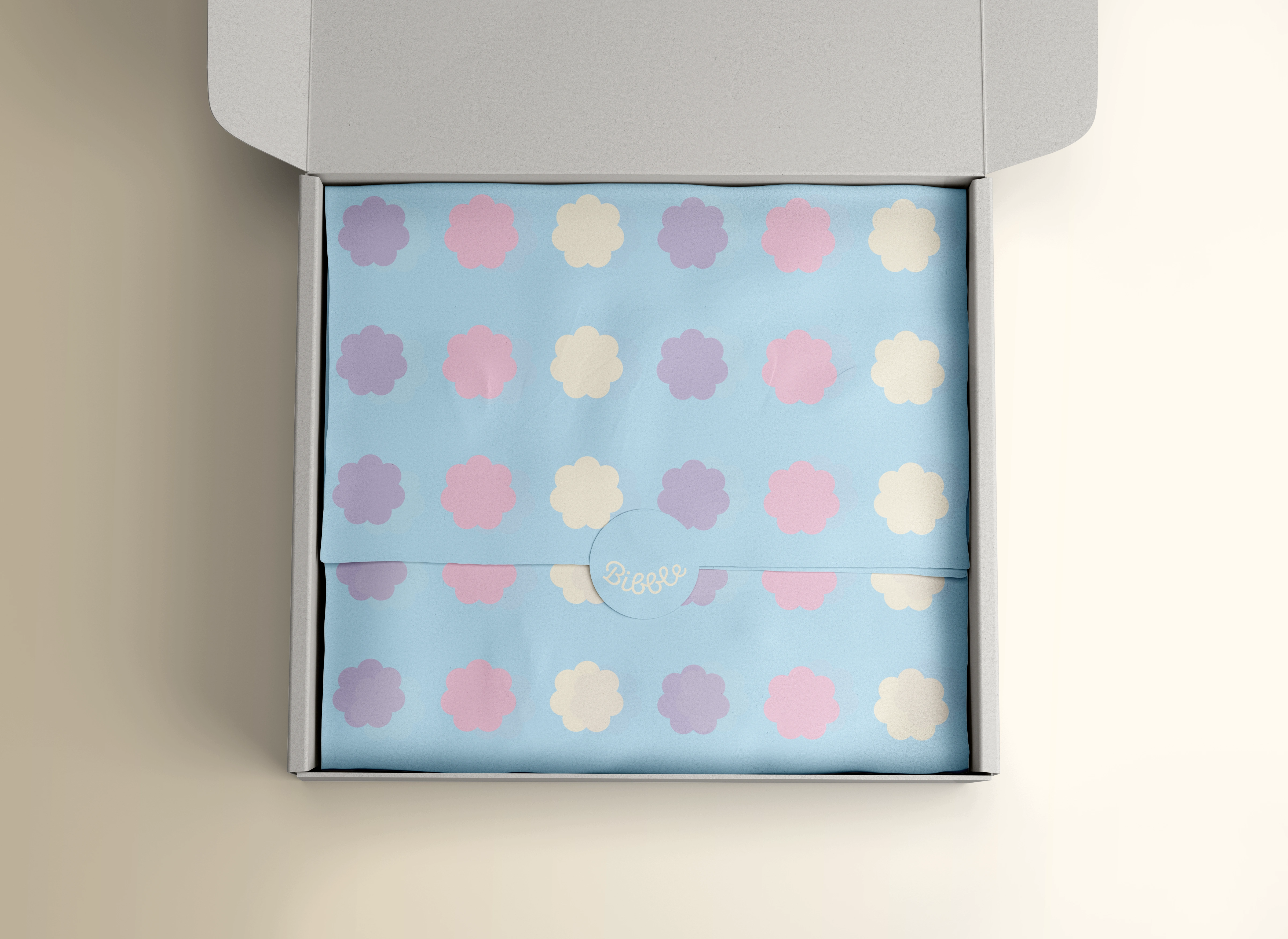 Bibble packaging and tissue paper