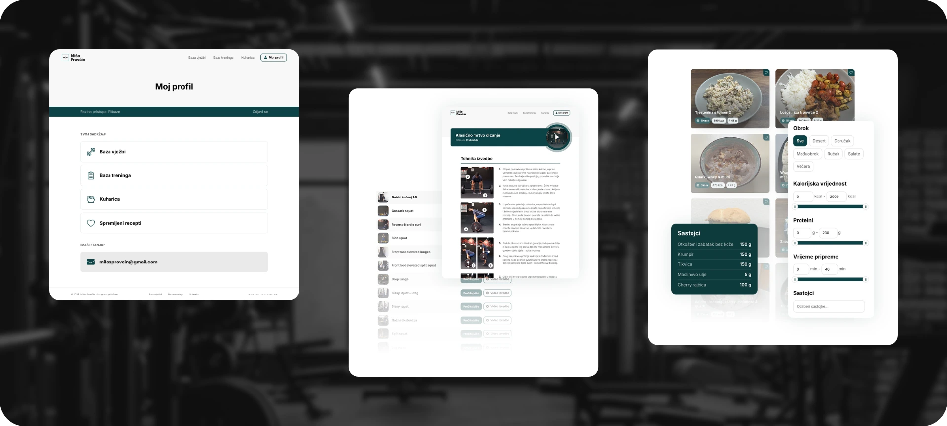 Parts of newly designed membership area