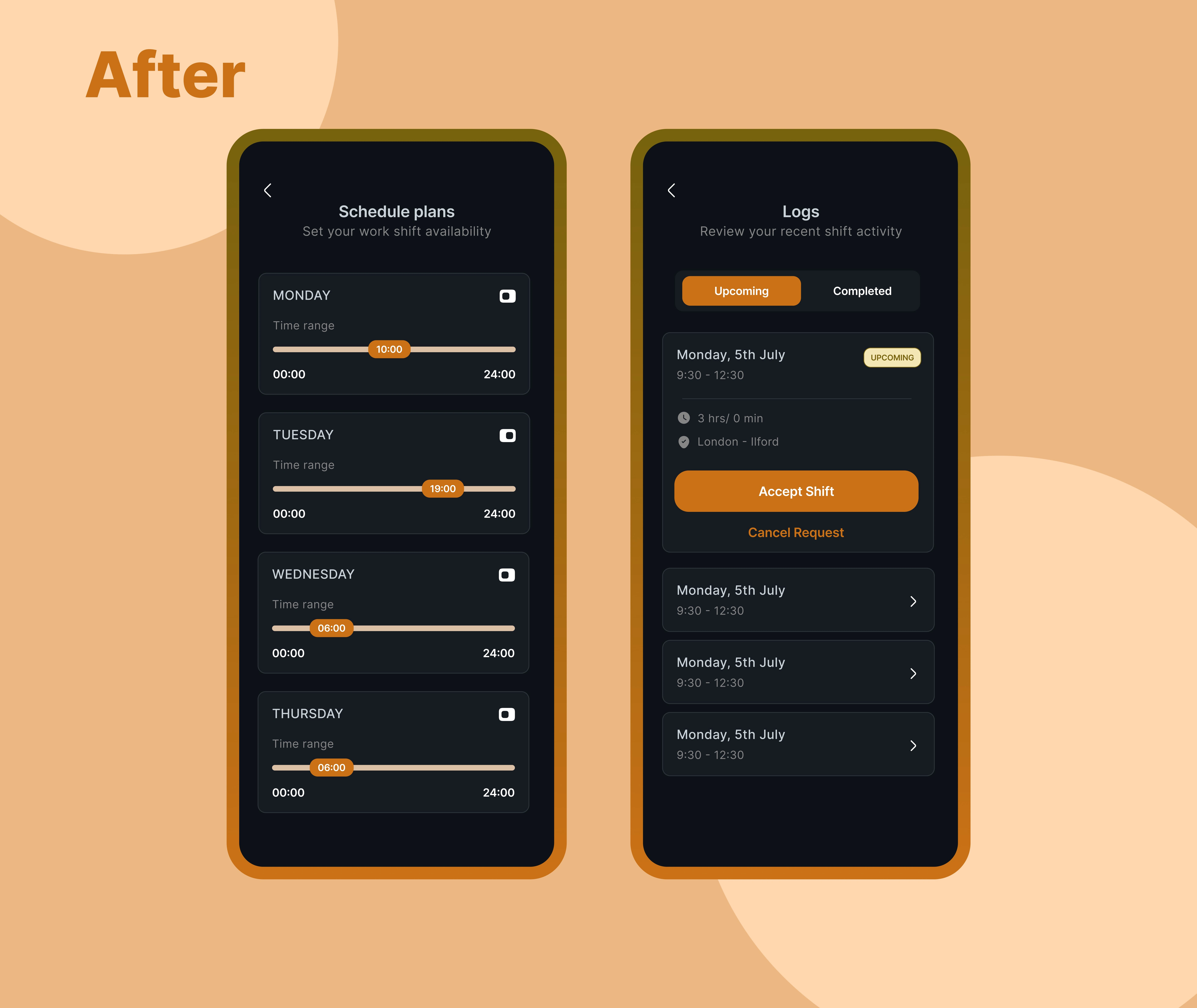 Schedule Plans & Upcoming Logs