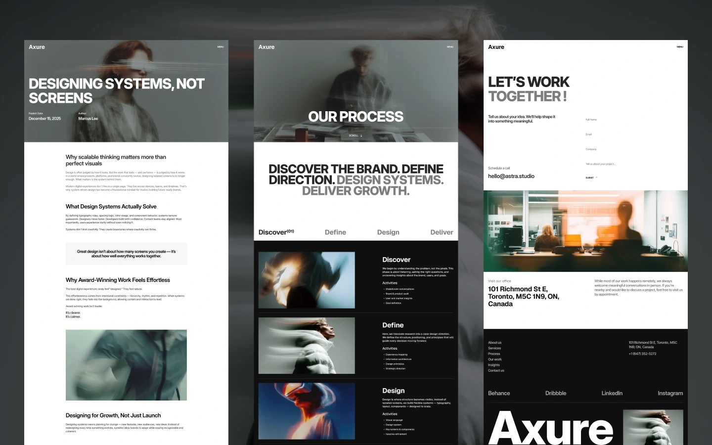 Axure inner pages