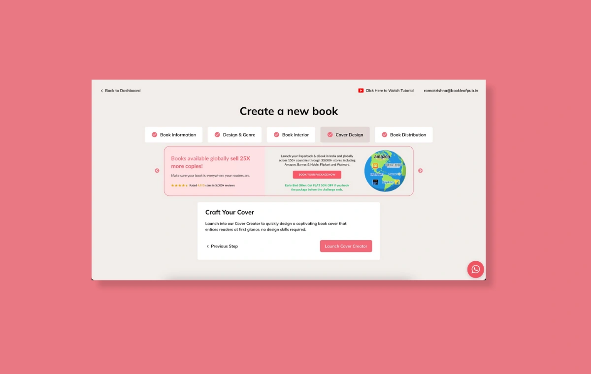 User Interface for each book
