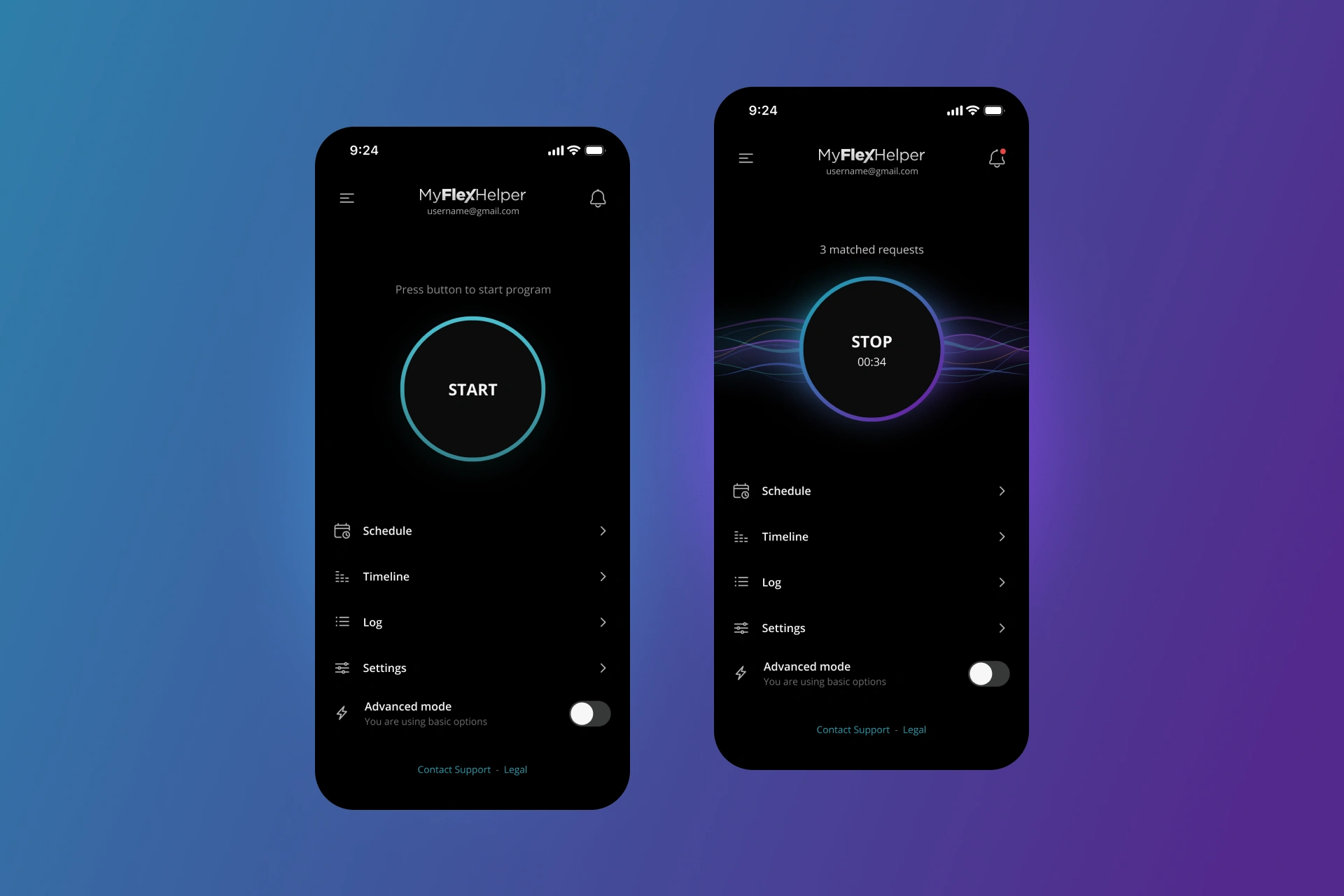 MyFlexHelper - Main Screens