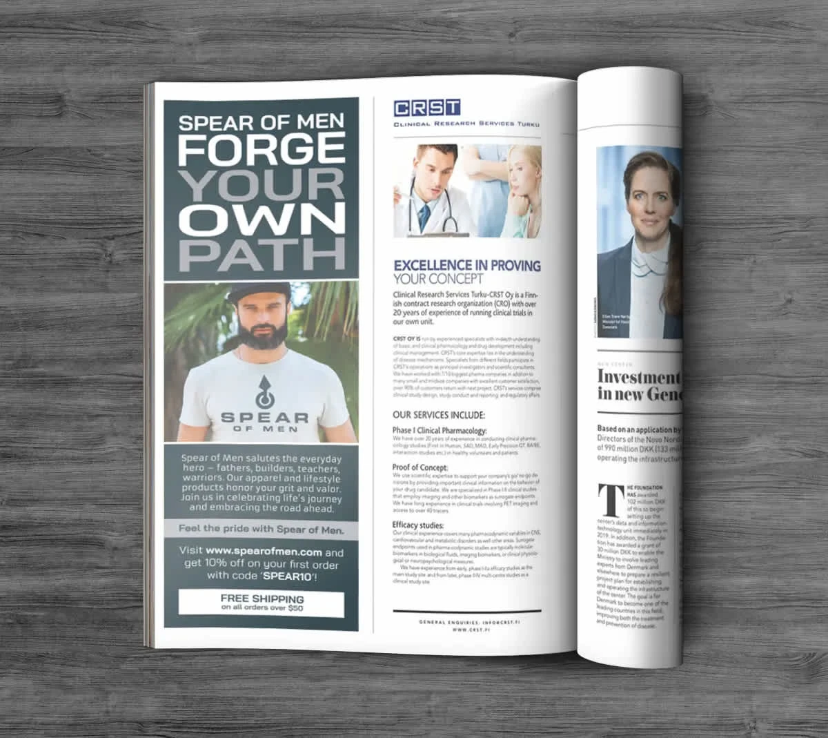 Print Ad - Layout done in InDesign and image enhancement done in Photoshop.