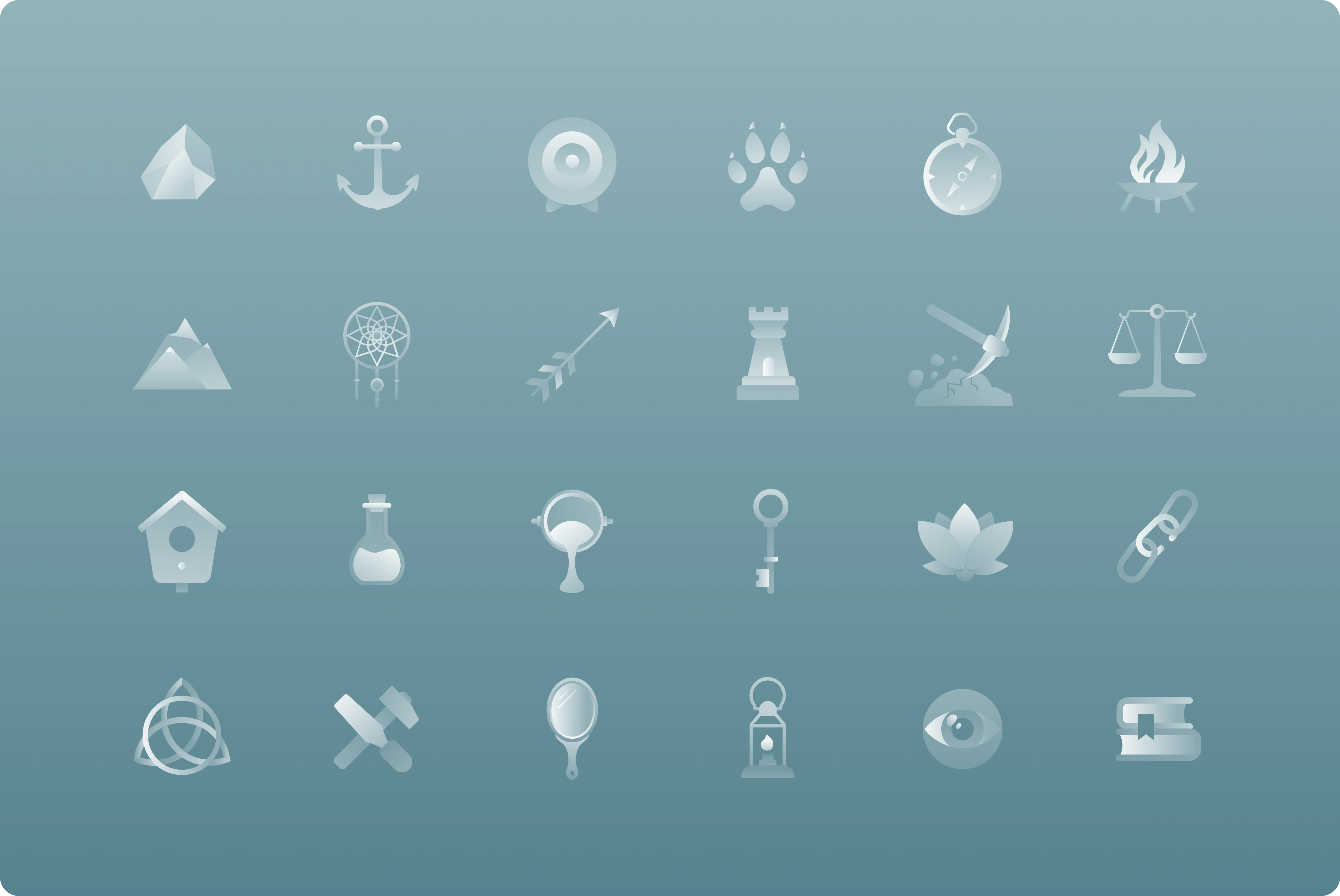 a set of custom-designed icons for in-app achievements
