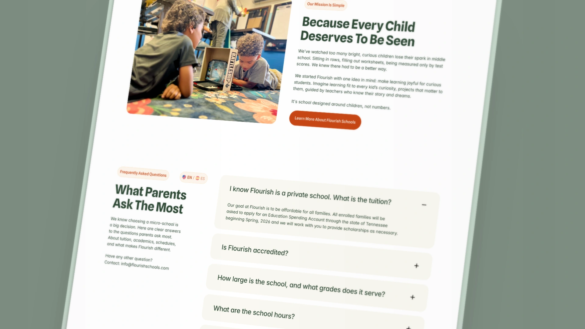 Responsive, multi-language FAQ section