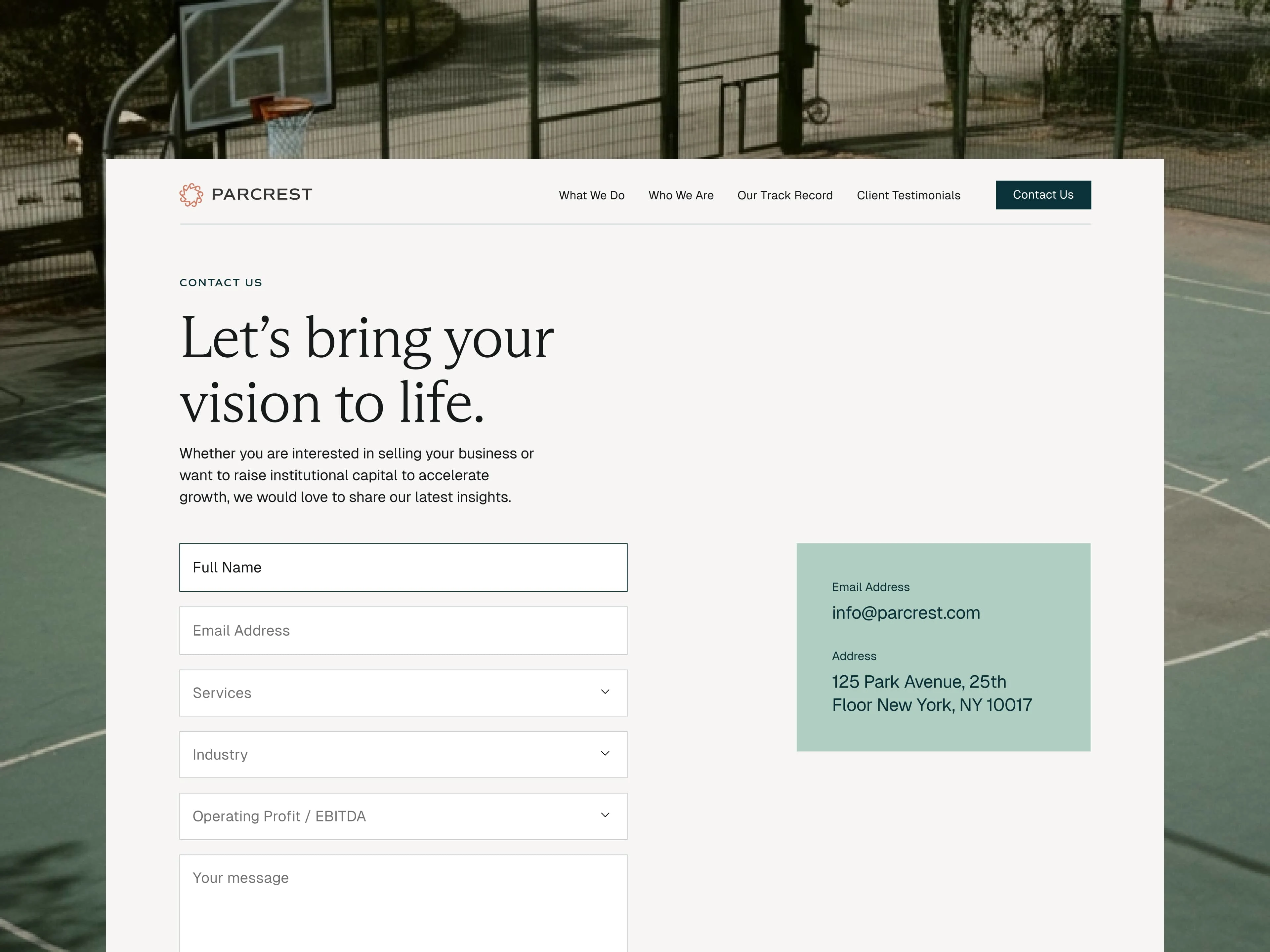 Contact page