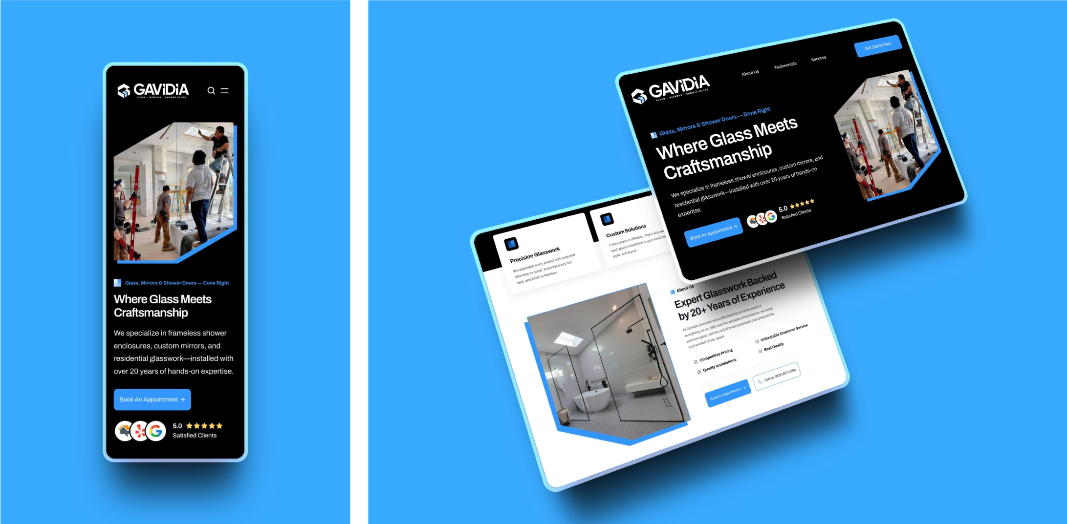 Mobile and Desktop landing page mockups