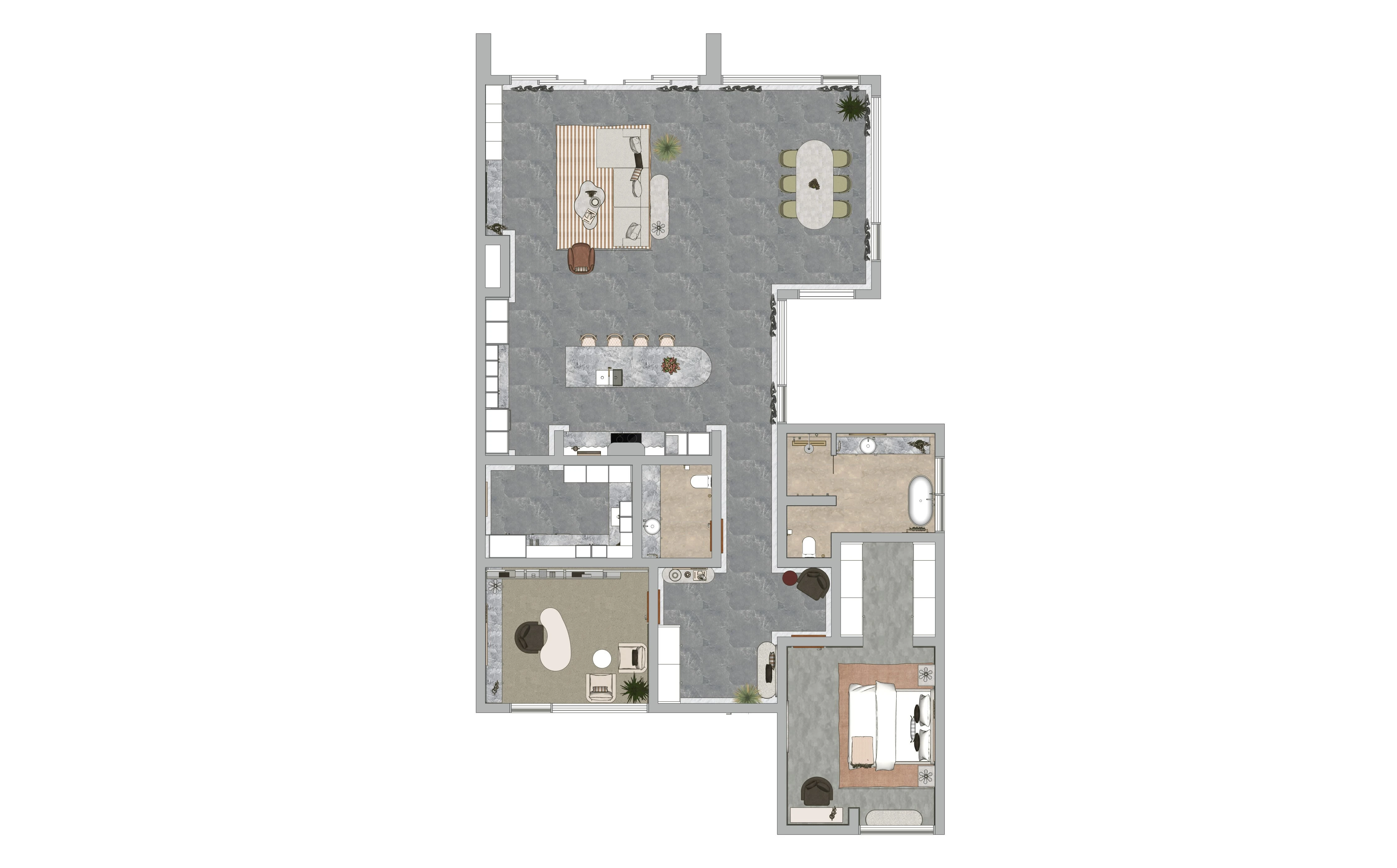 Top view of the plan