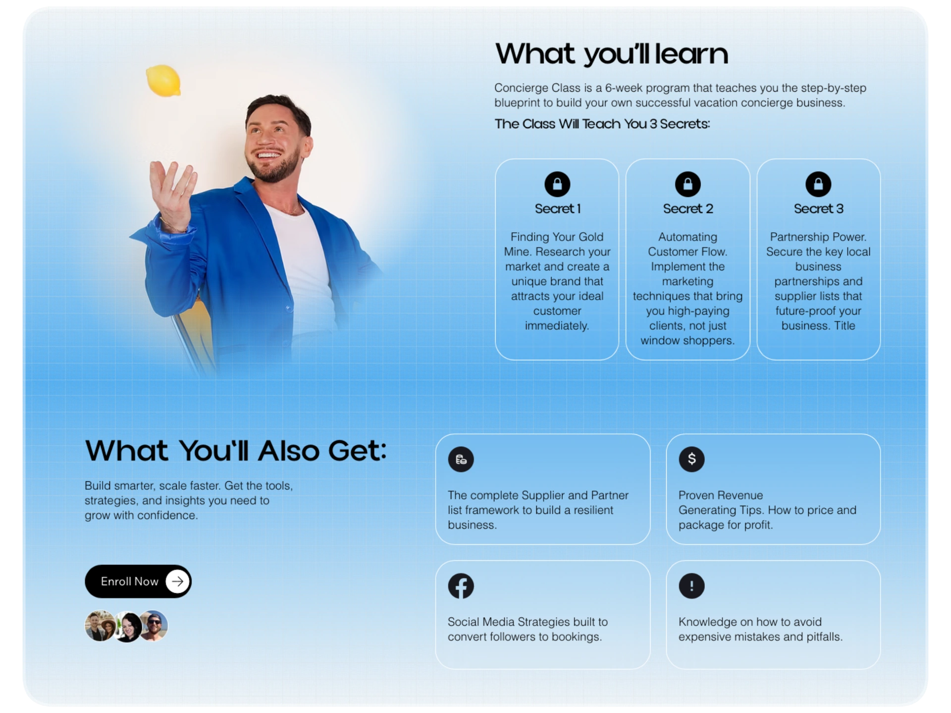 Concierge Class what you'll learn