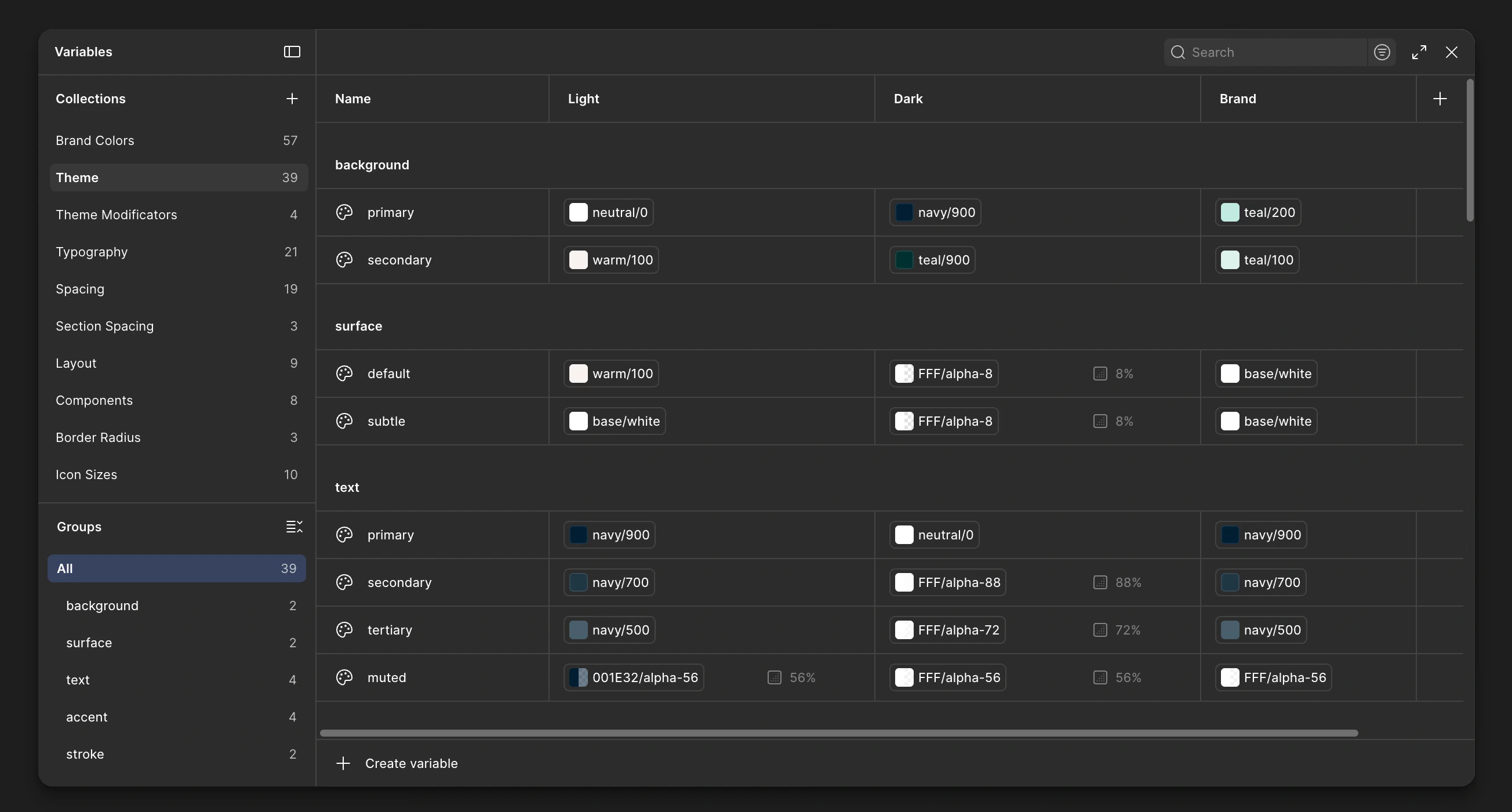 Figma design tokens