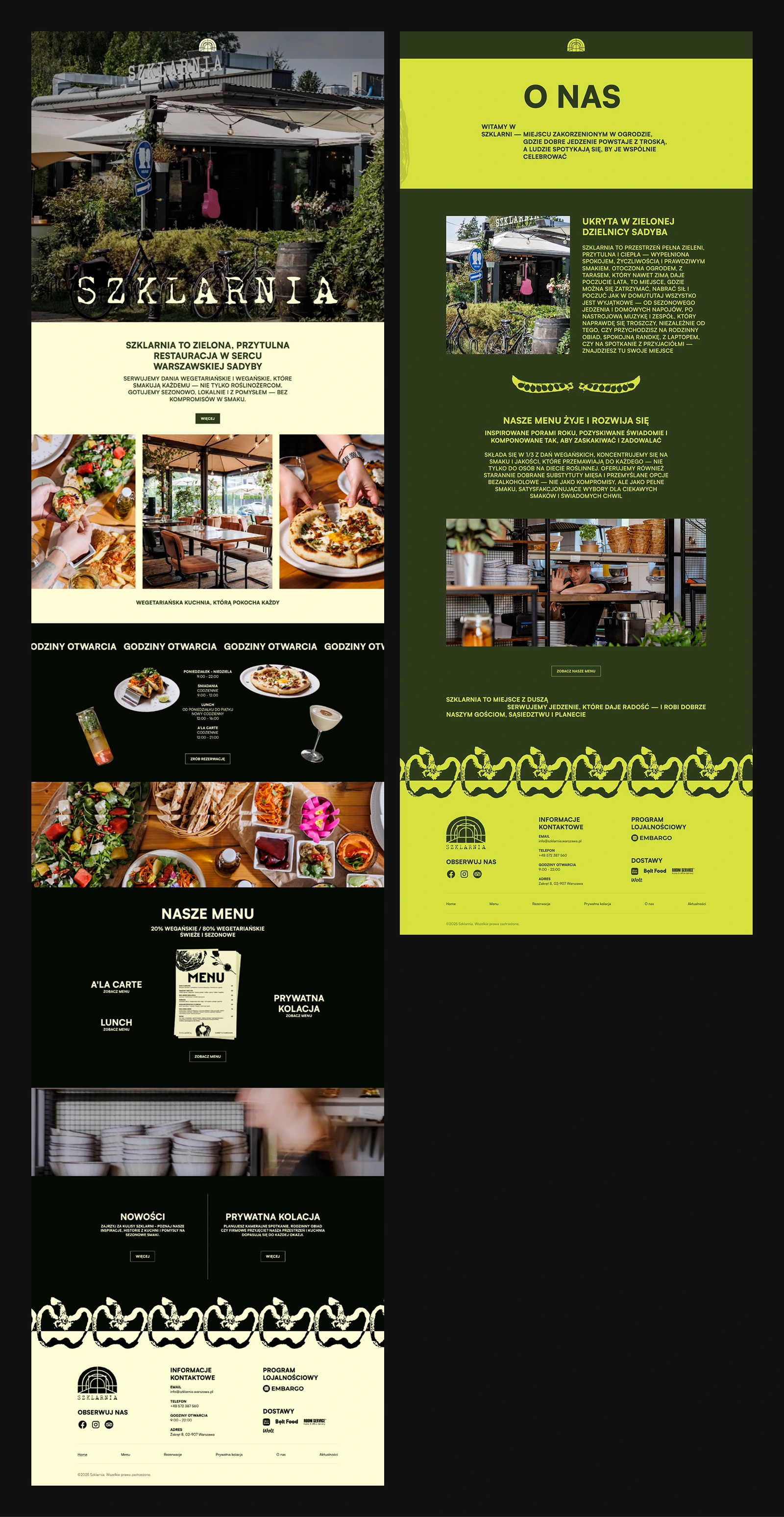Szklarnia Warszawa – Restaurant Website with Framer Customization Preview