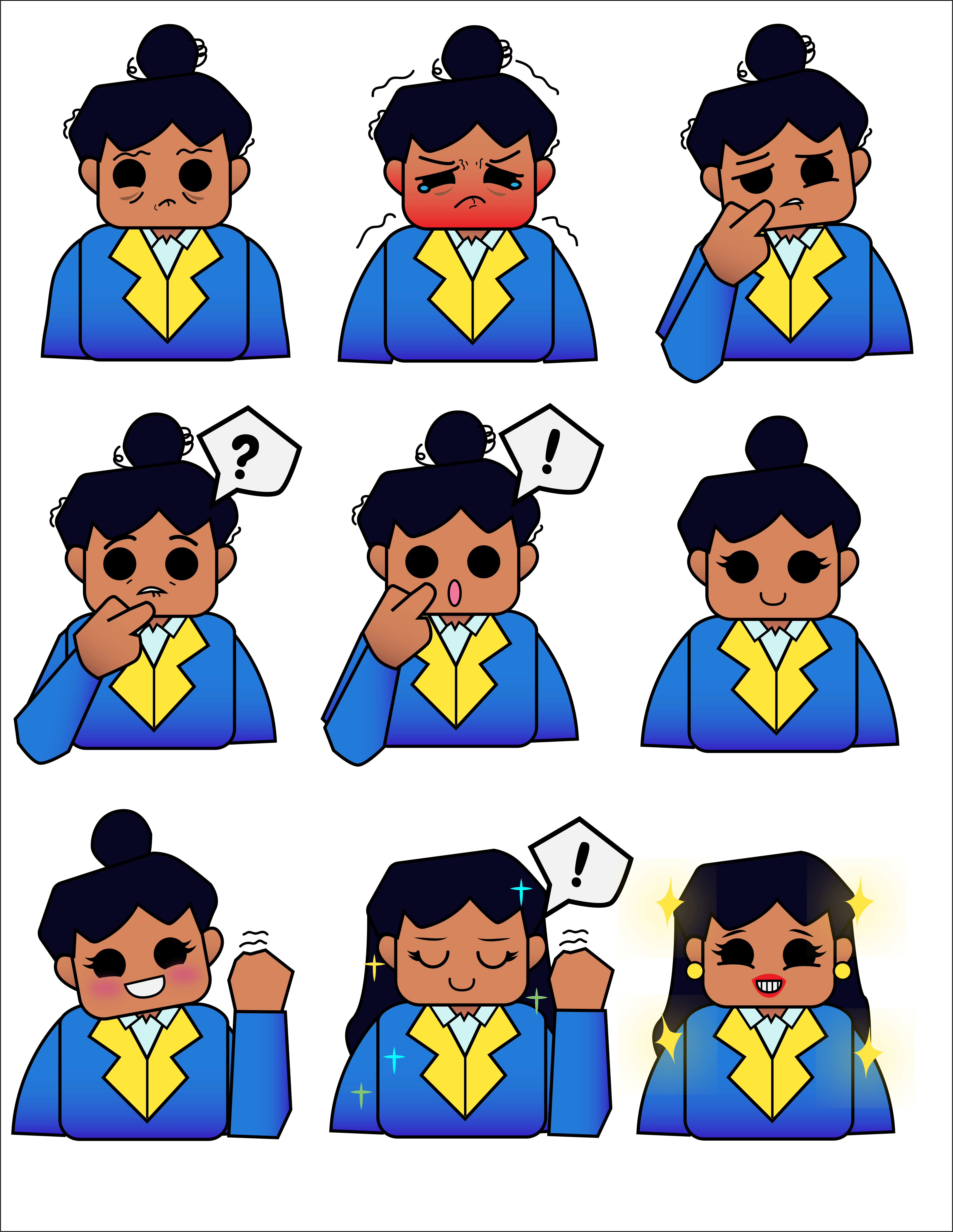 Designs and expression pack for their Business Owner Archetype Julia the Self-Employed. Julia can get a little burnt out because she juggles a lot of things on her own. She needs some tip to get to the next level to hire some assistance.