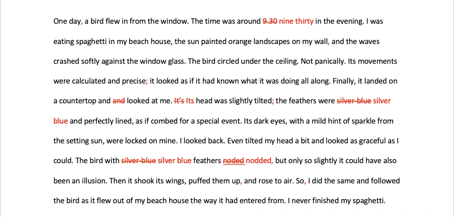 Excerpt with annotations