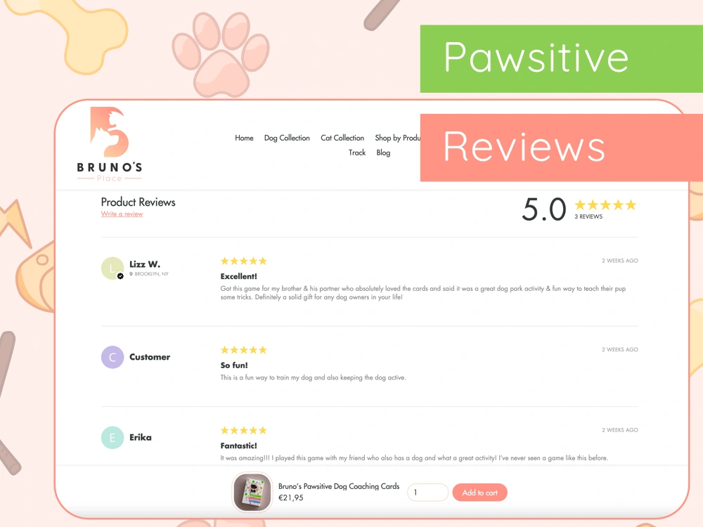 Positive reviews for the game on the seller's website