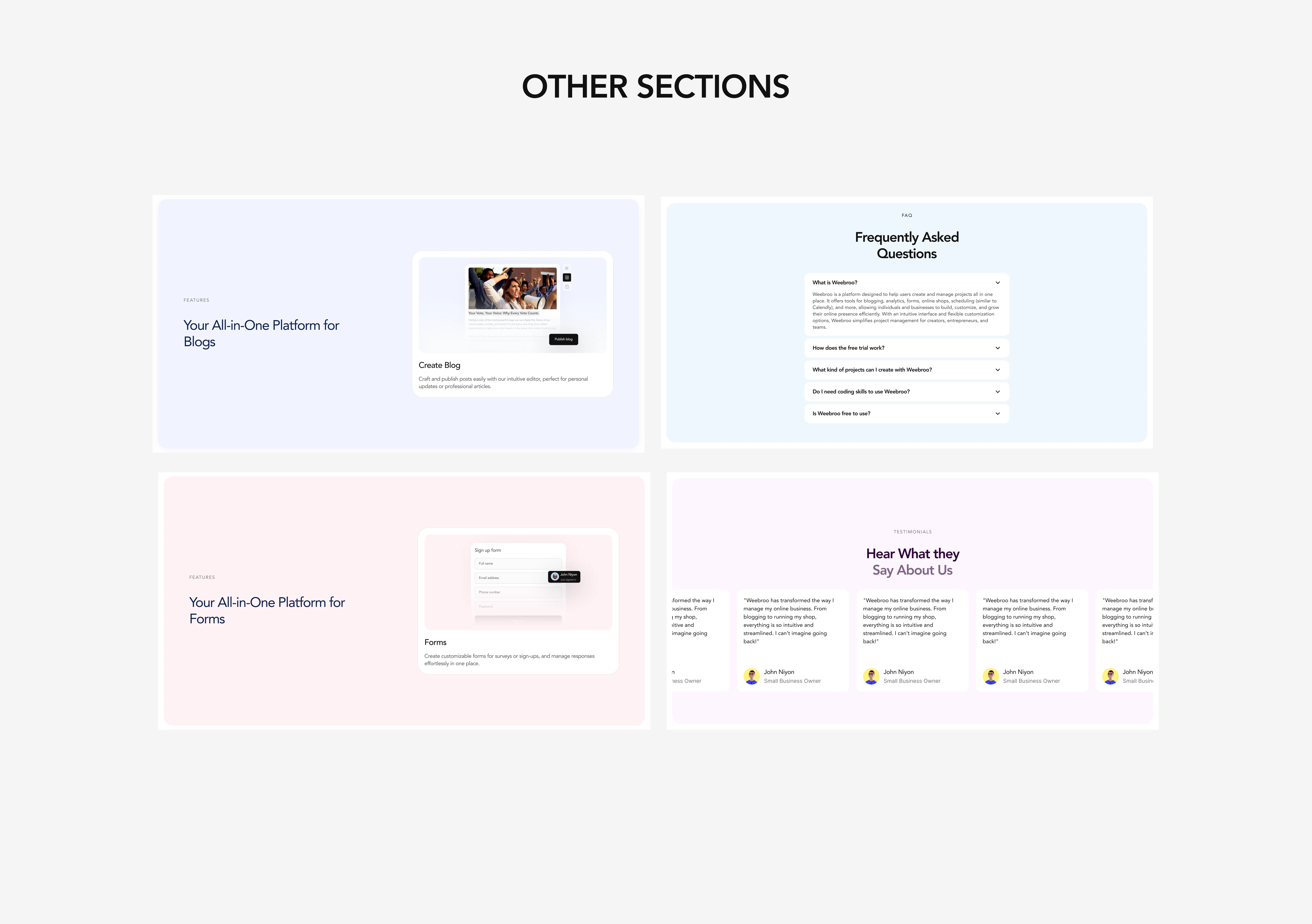 OTHER SECTIONS OF THE WEBSITE