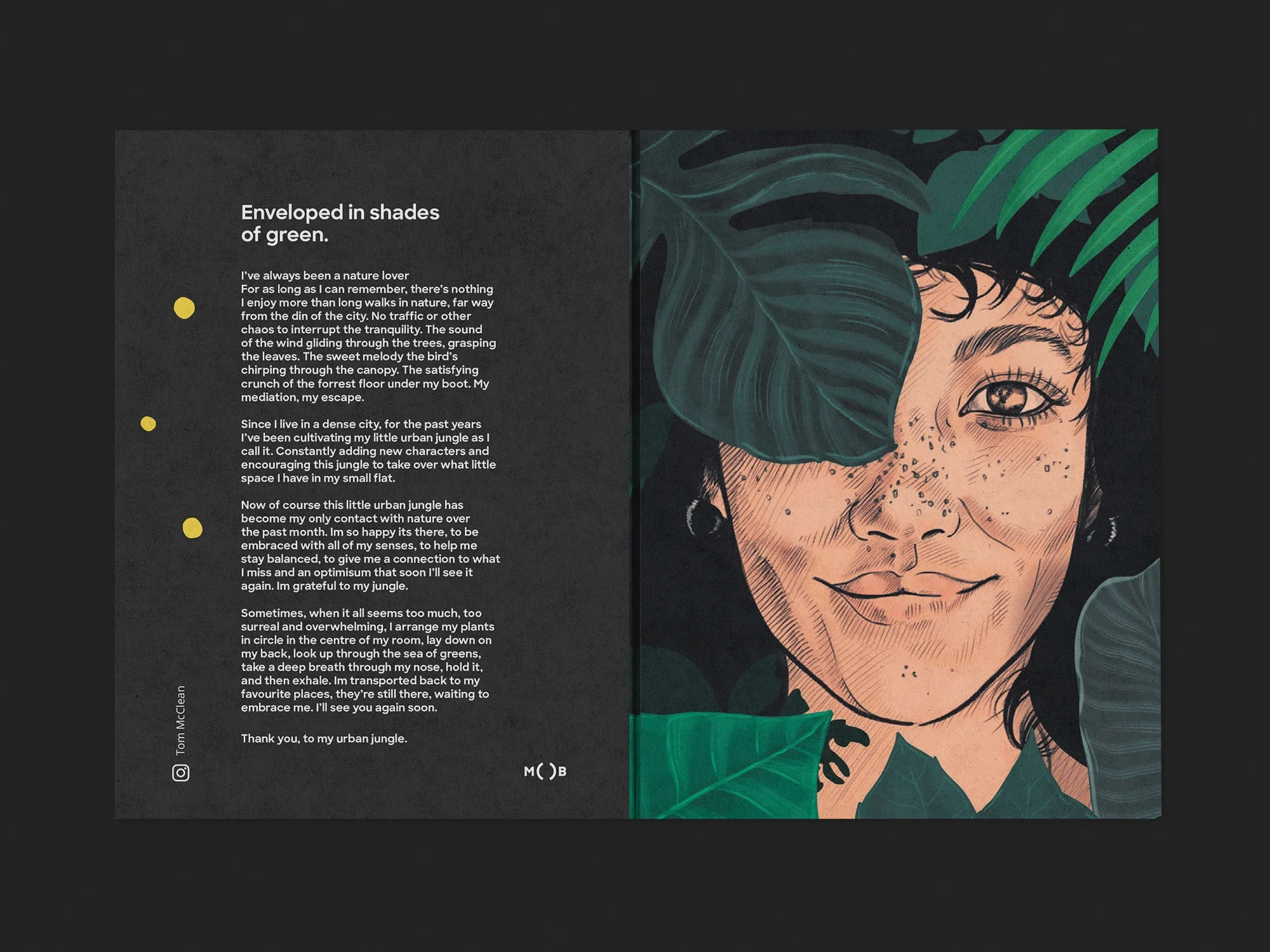 Close-up detail of a page by Tom McClean.