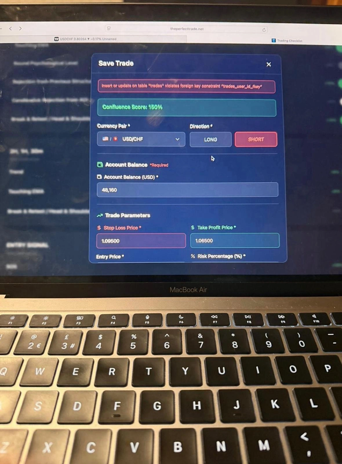 An example screenshot of the kind of errors being experienced. A solid application that needed to make sure it was dependable for its users.