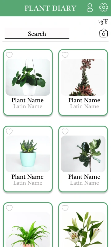 Home screen with all plants