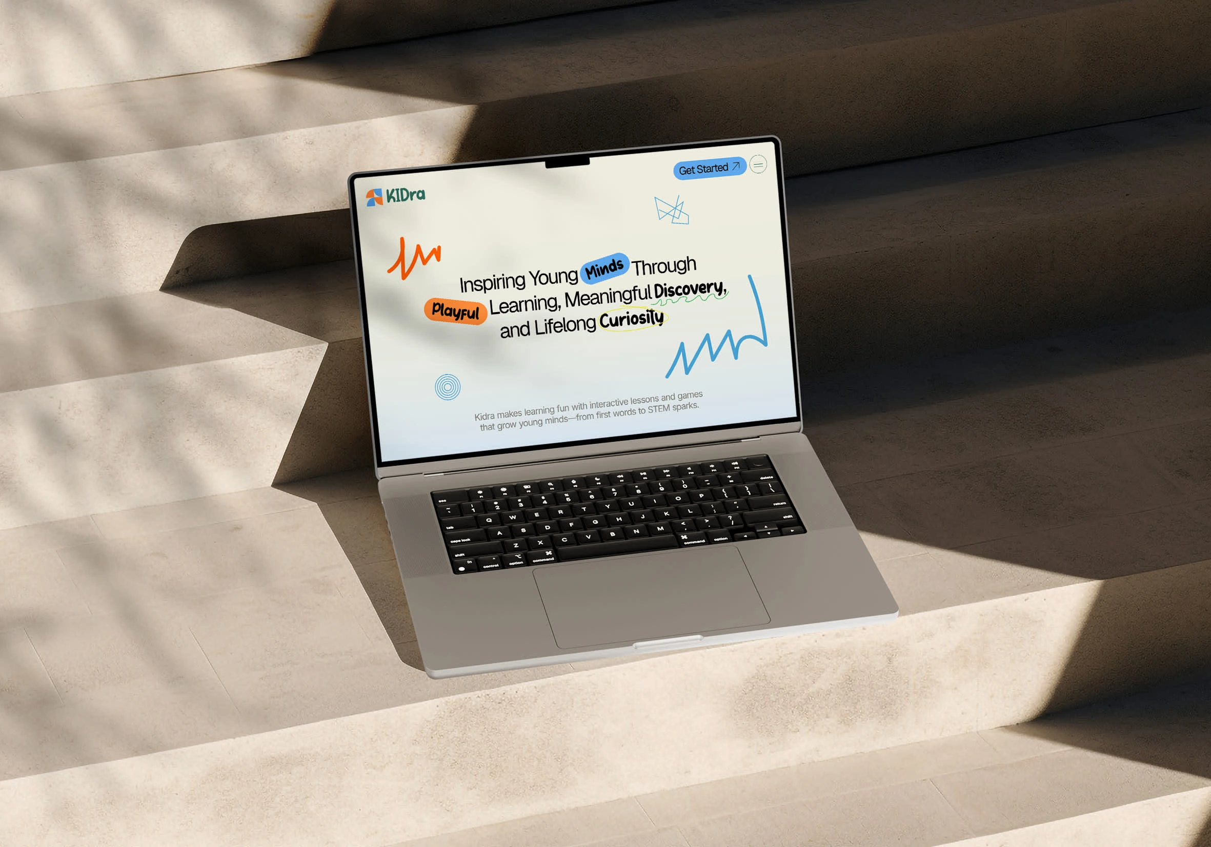 Playful landing section