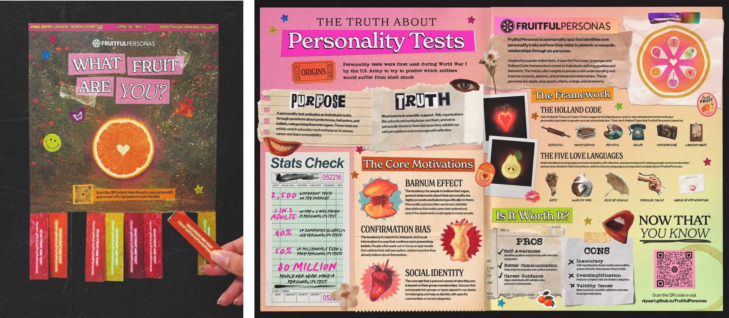 I designed a tear-away flyer to help promote the quiz as well as an infographic to help summarize my research.