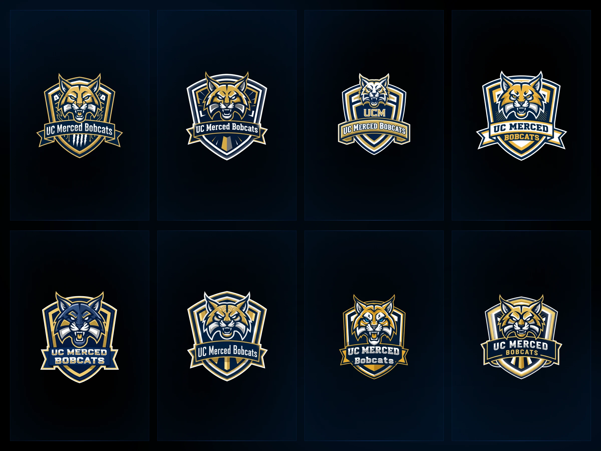 Aggressive bobcat emblem crafted with bold esports typography and shield symmetry.