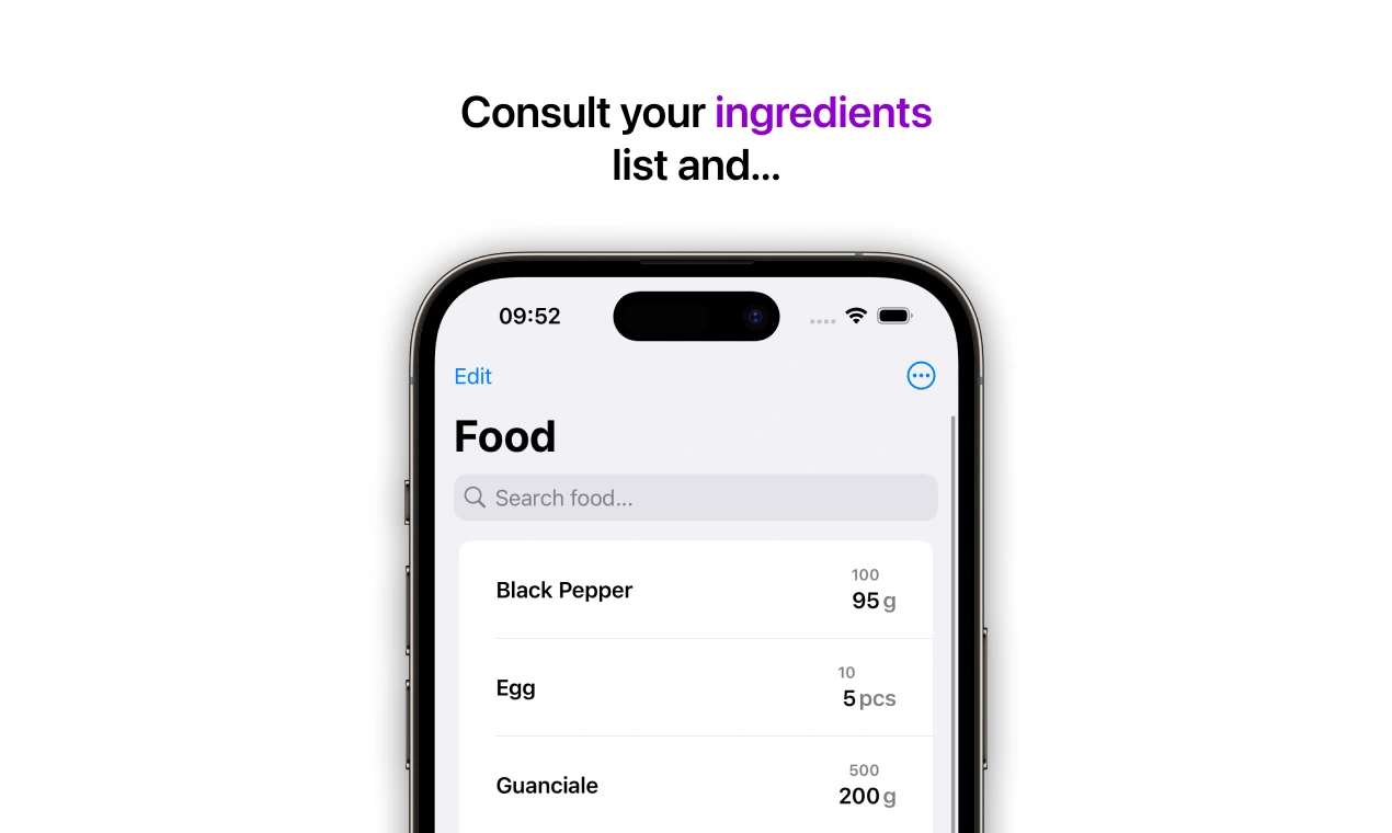 Food list page