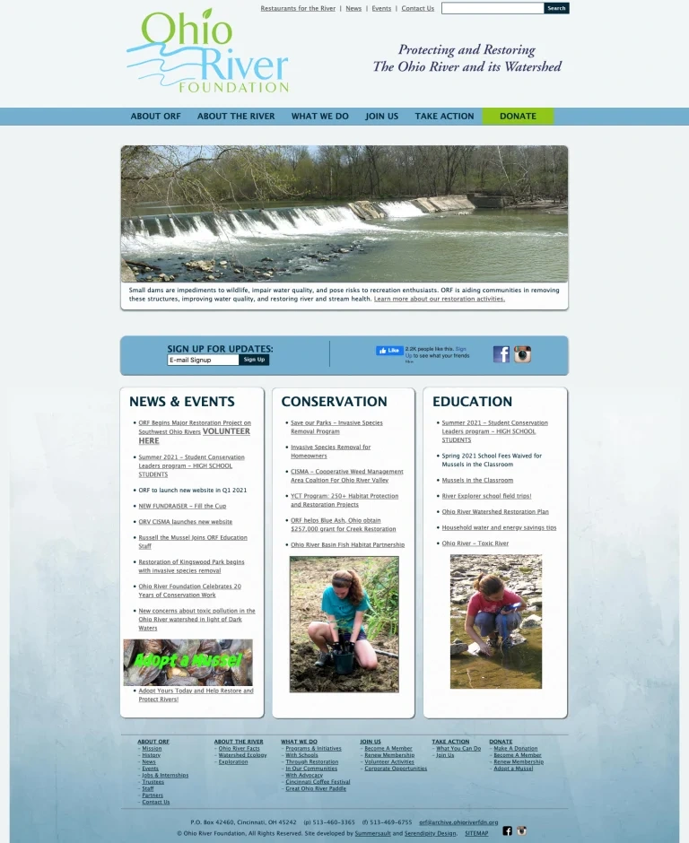 ORF's website before redesign