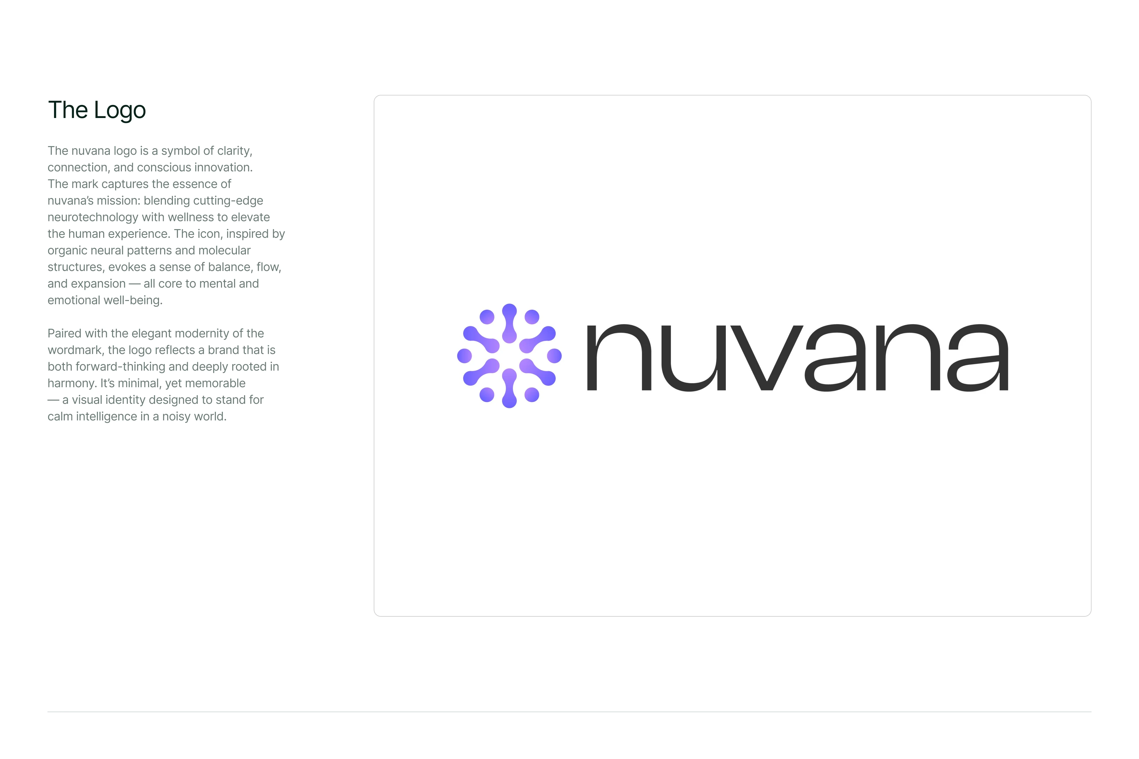 The nuvana logo is a symbol of clarity, connection, and conscious innovation.