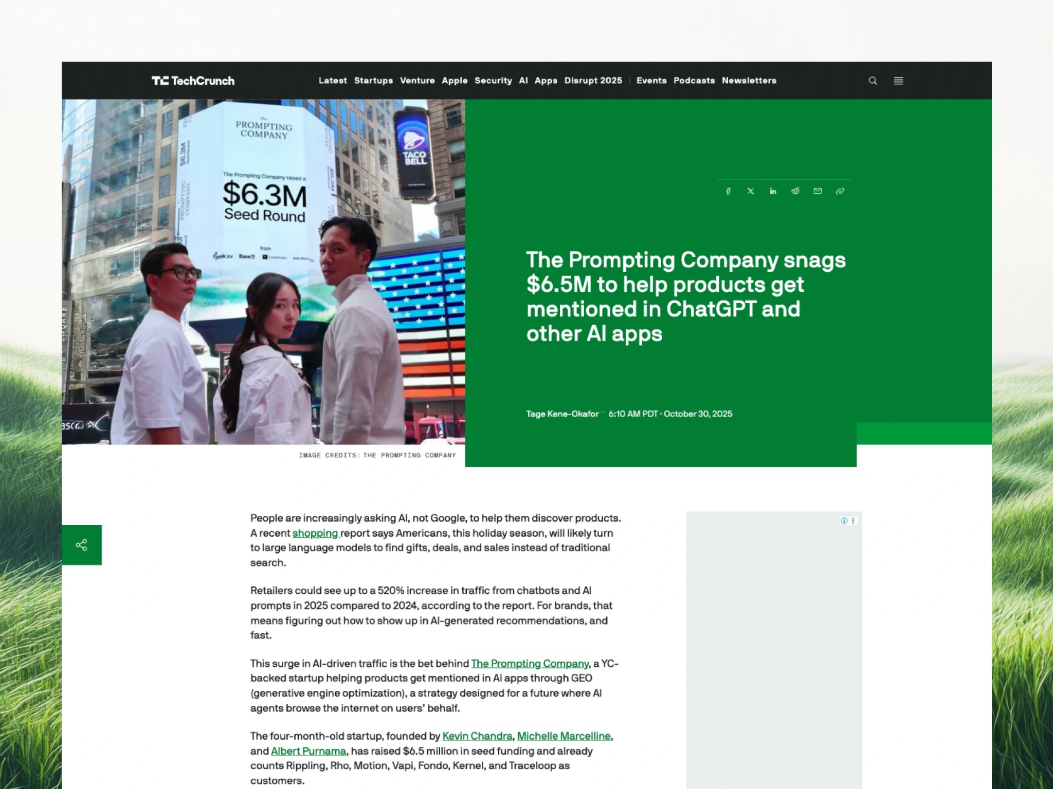 The Prompting Company got seed funding $6.5 million and have top YC's companies as customers.
