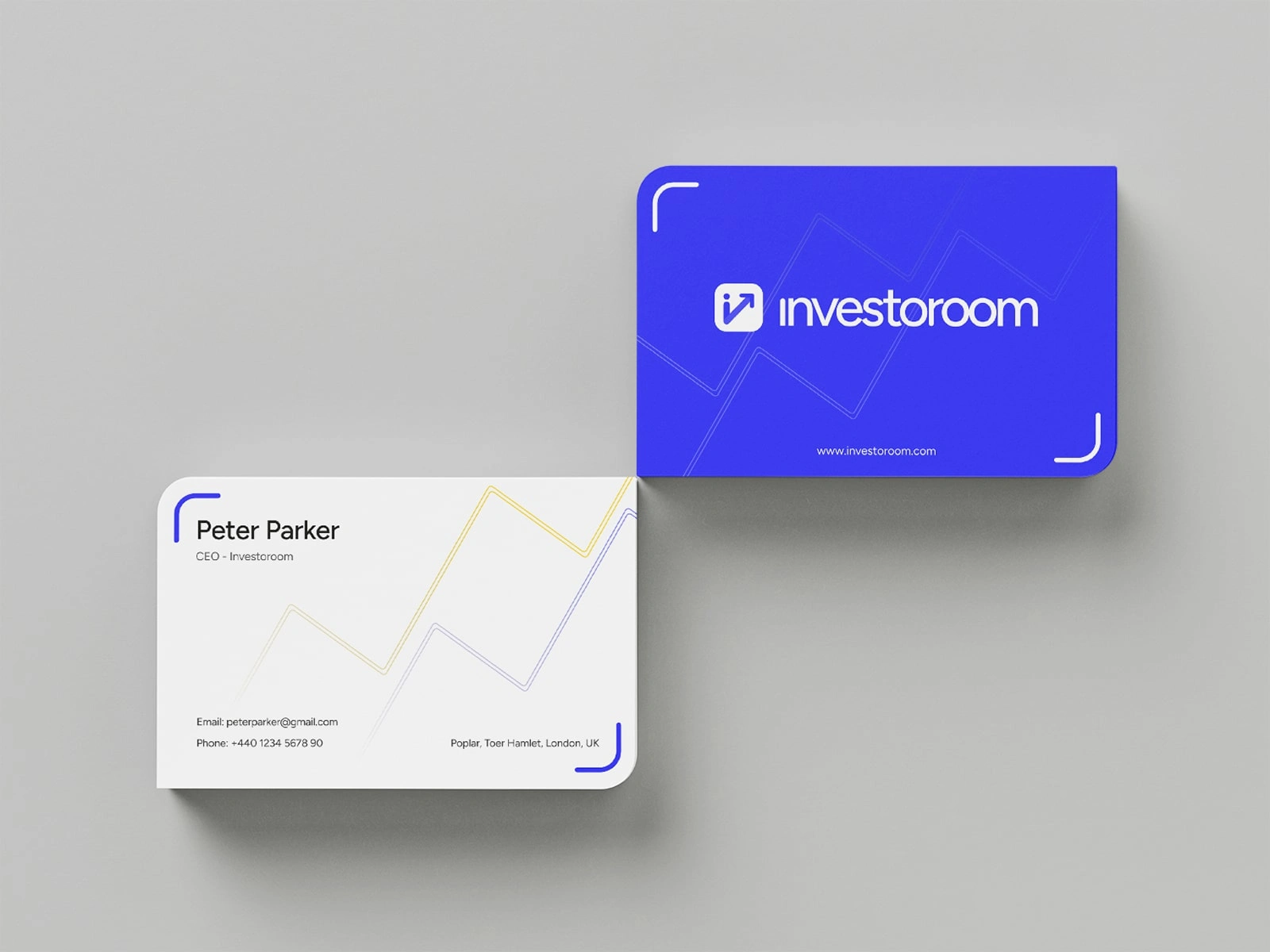 A sleek business card that reflects Investoroom’s identity with clarity.