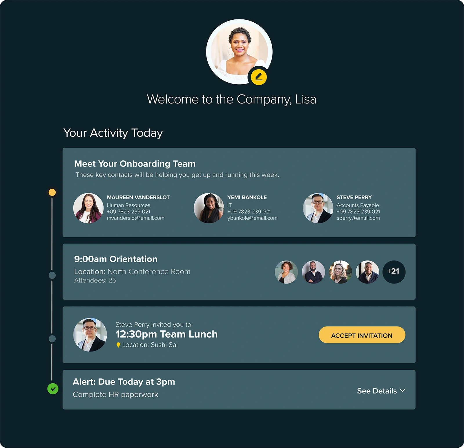 Onboarding Interface
