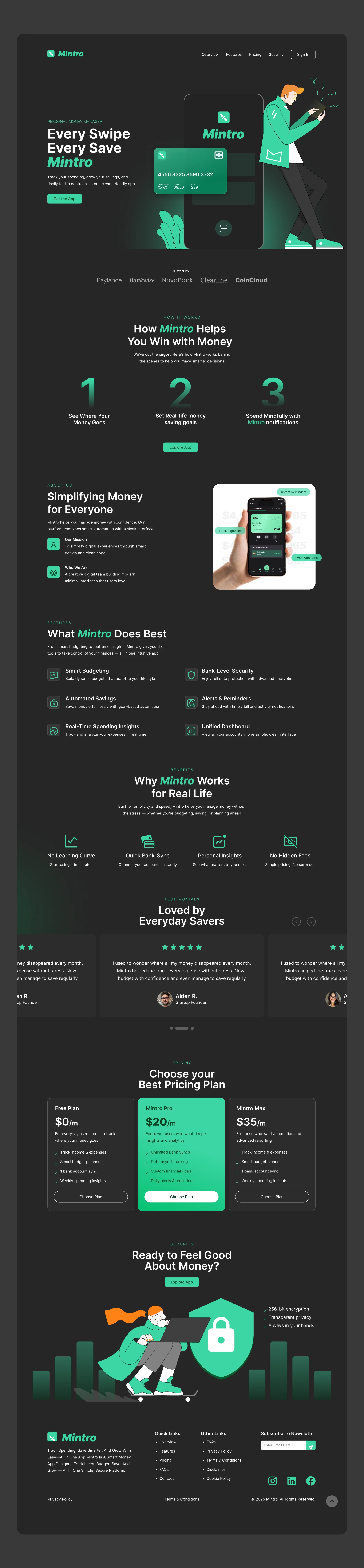 Mintro Landing Page