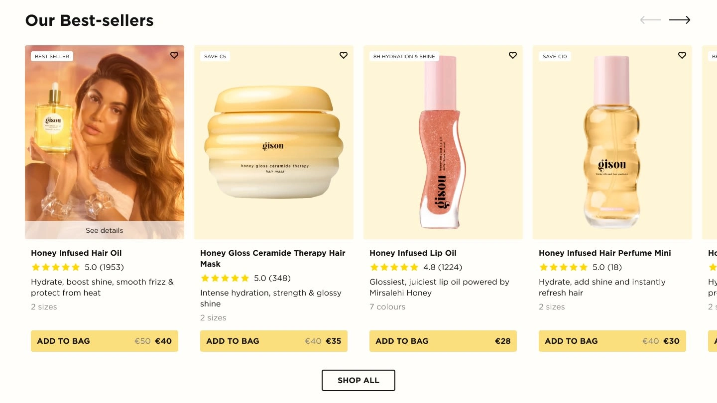 New product cards (with hover on the first card)