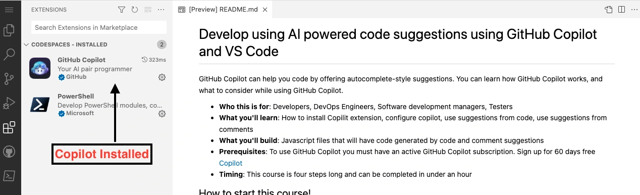 Wait about 60 seconds then refresh your repository landing page for the next step.